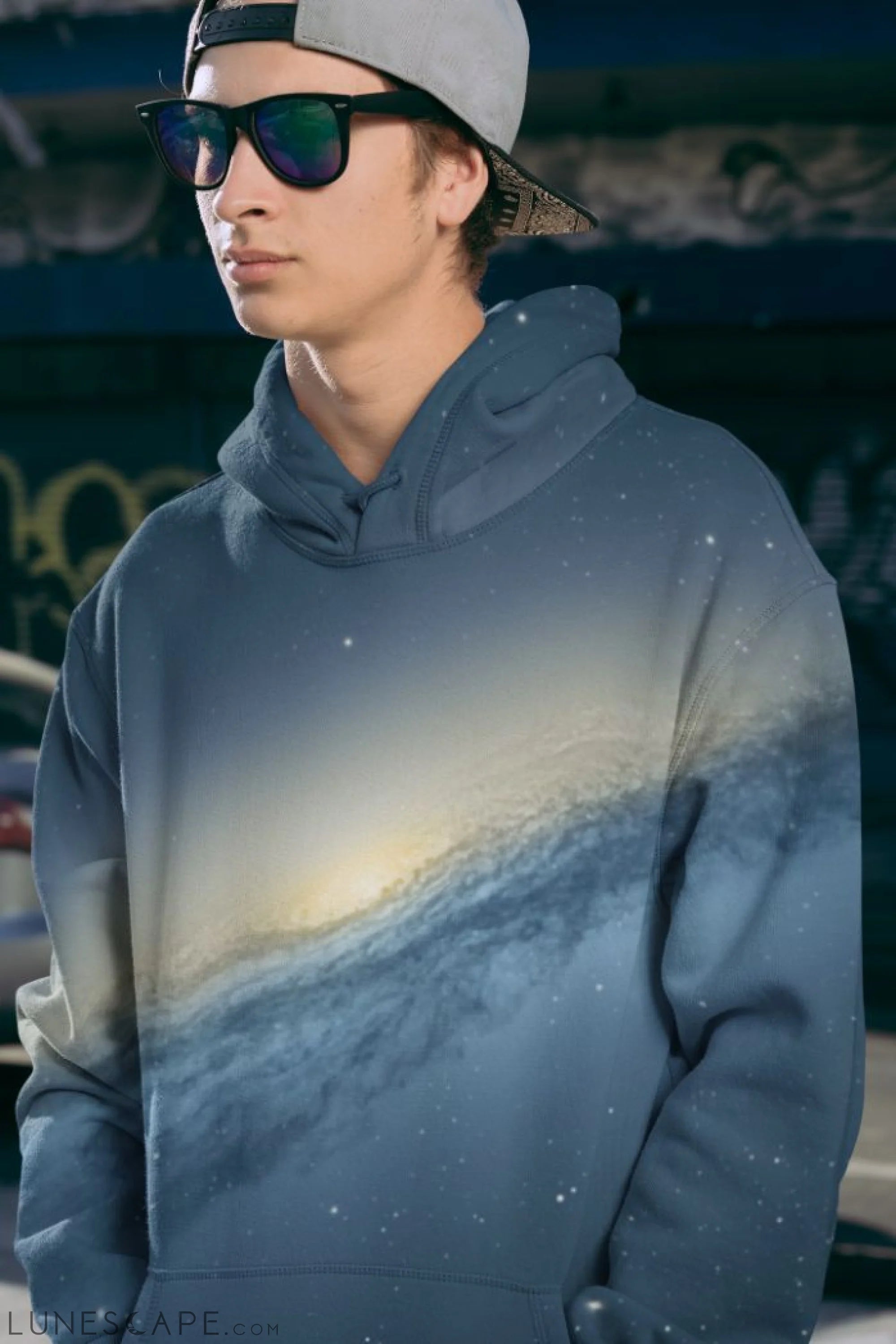 Awe Galaxy Men Sublimation Hoodie LUNESCAPE