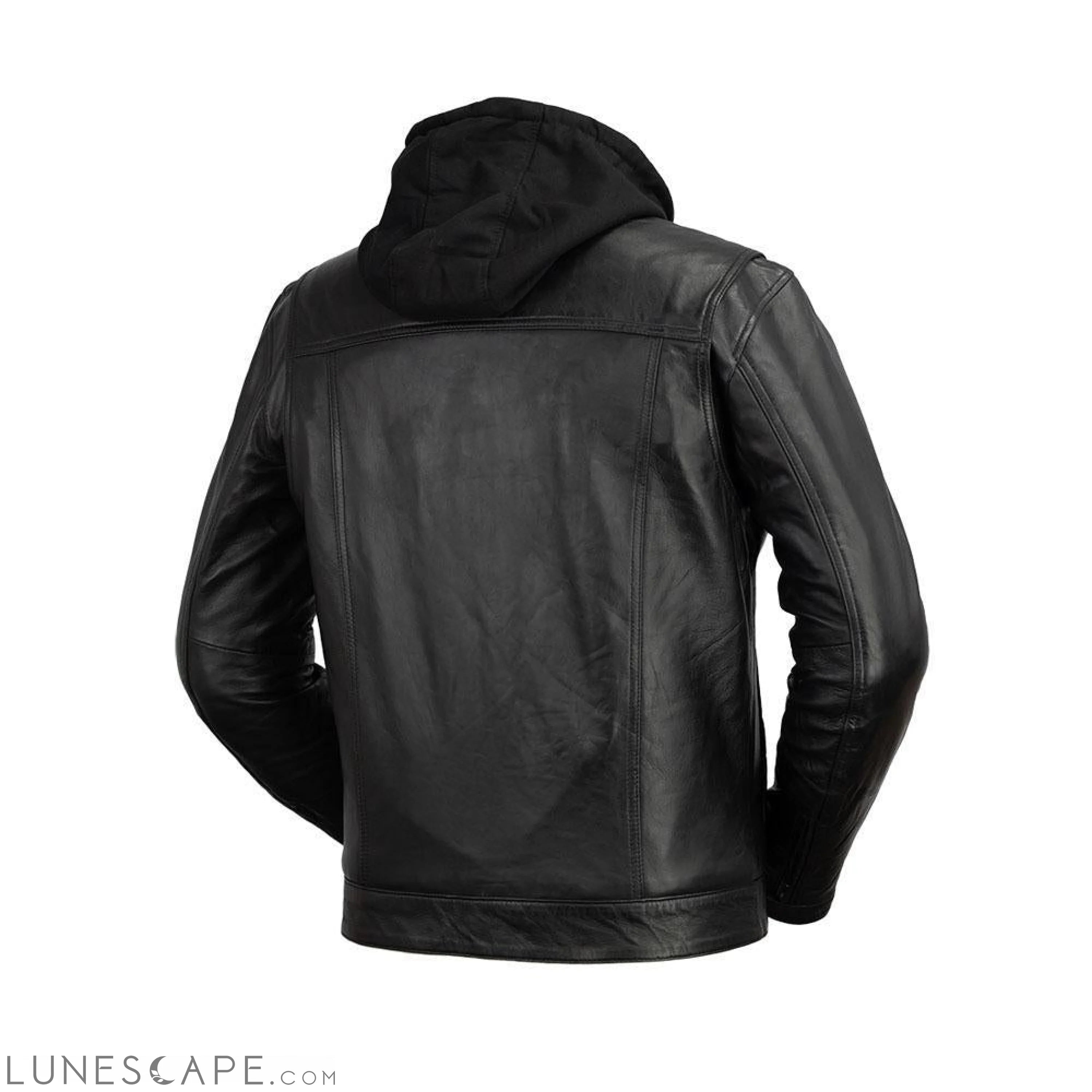 Axel - Mens's Hooded Leather Jacket LUNESCAPE
