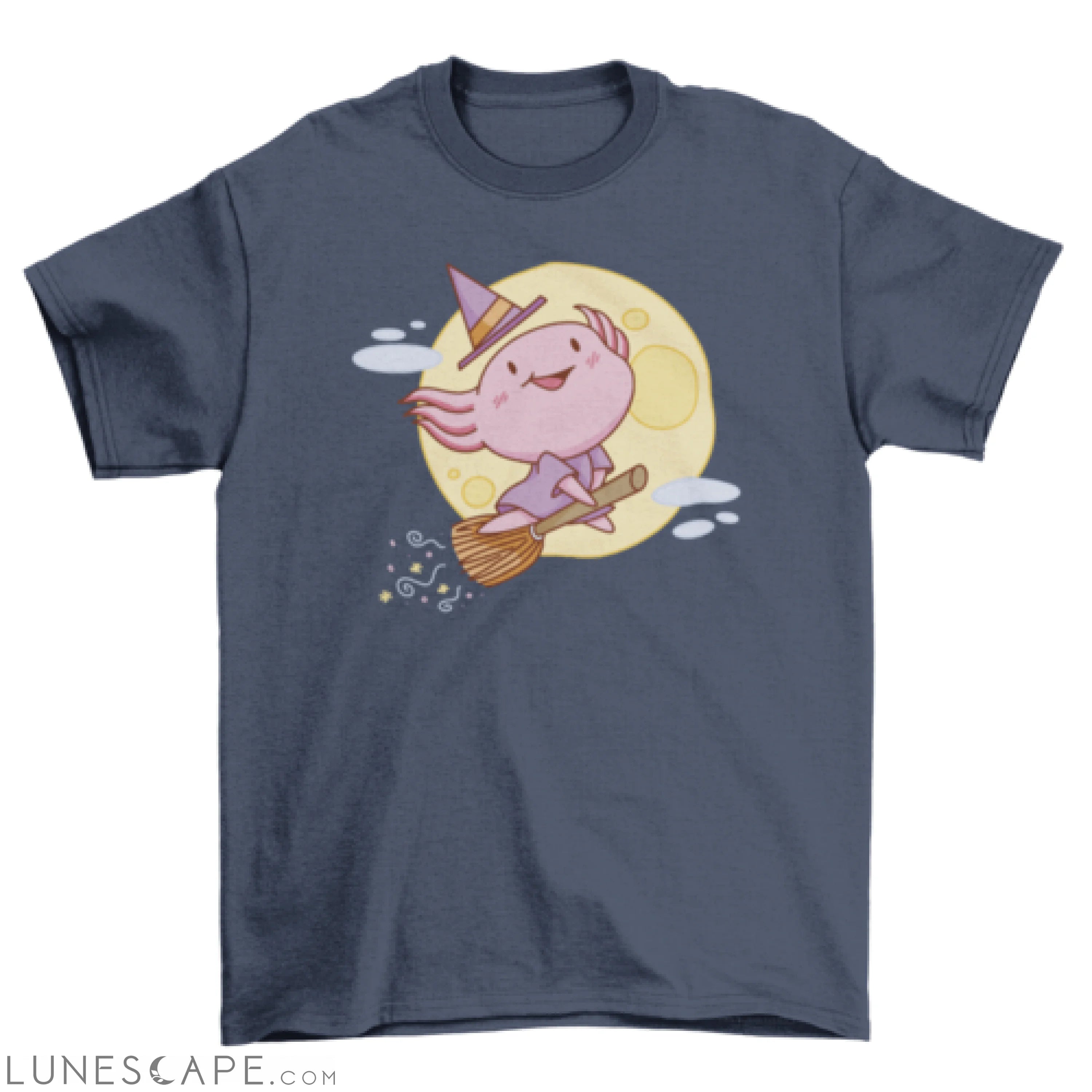 Axolotl witch cute halloween t-shirt LUNESCAPE