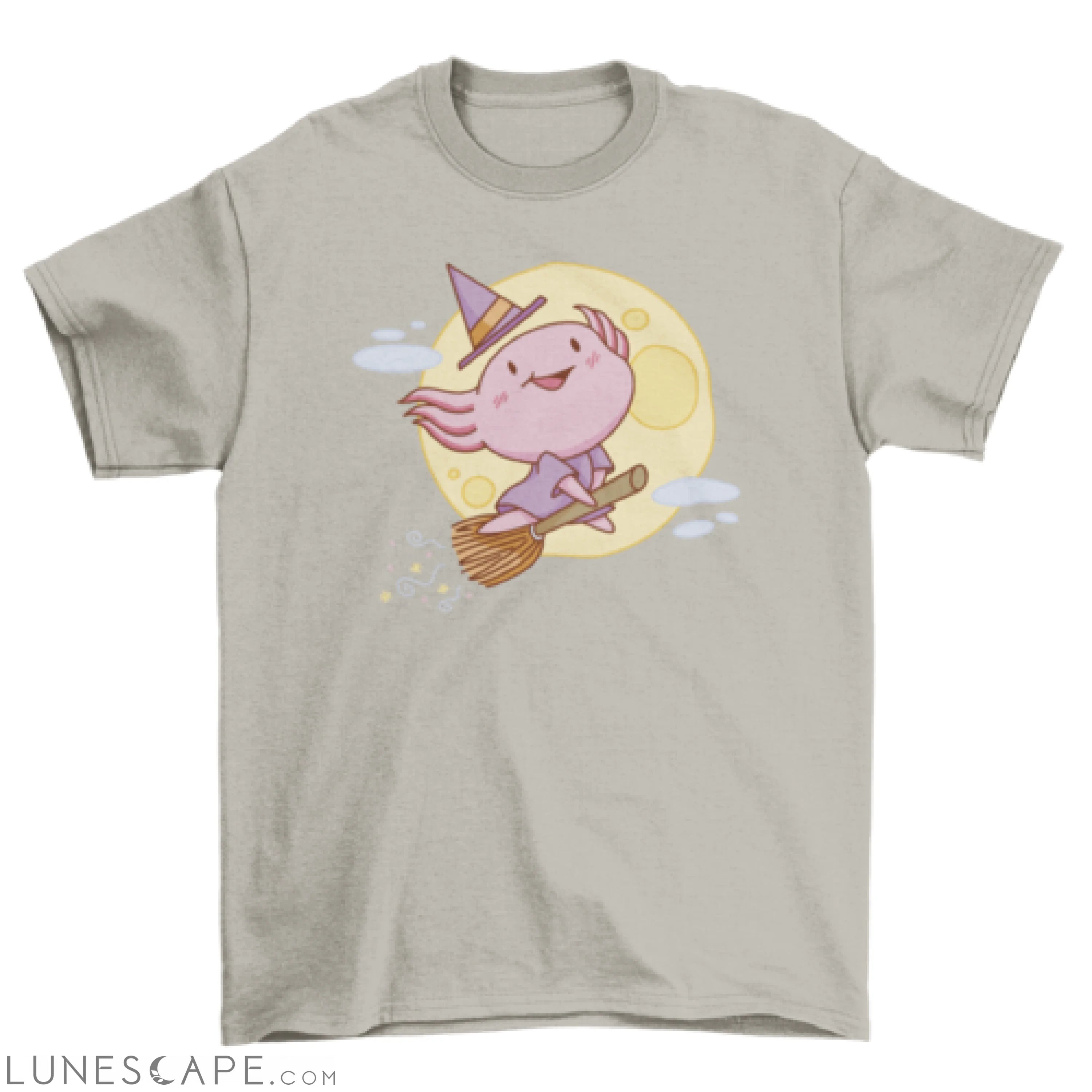 Axolotl witch cute halloween t-shirt LUNESCAPE