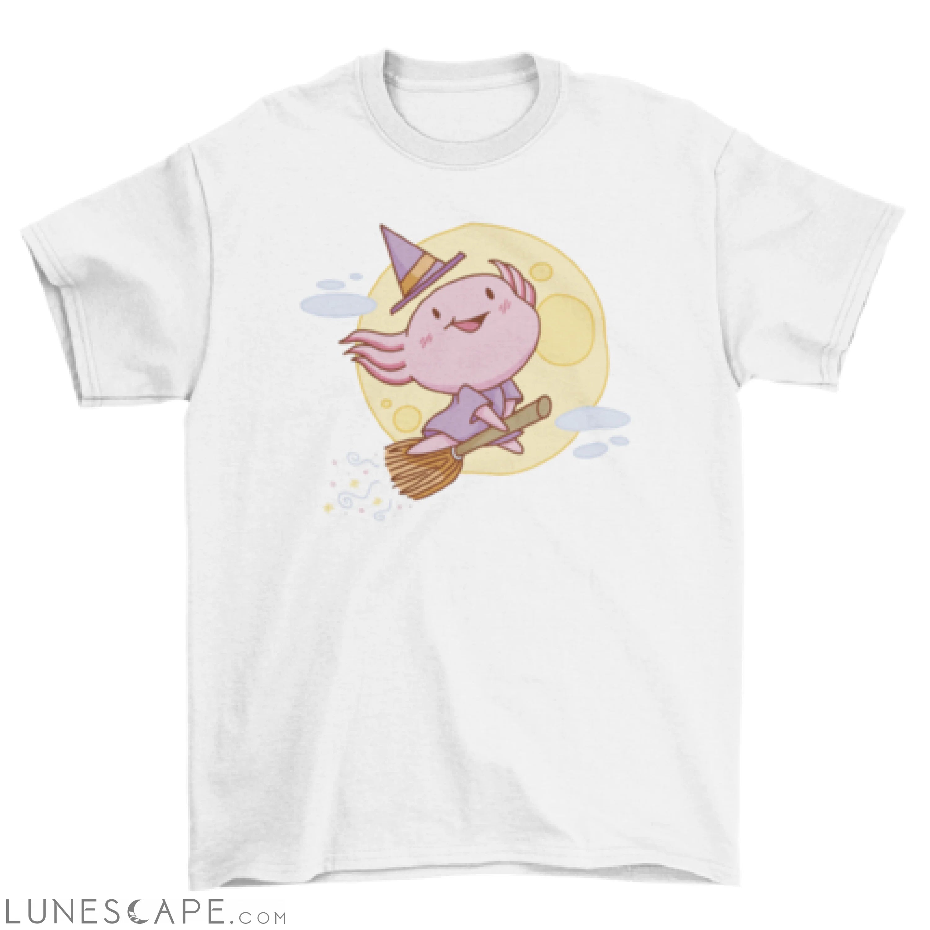 Axolotl witch cute halloween t-shirt LUNESCAPE