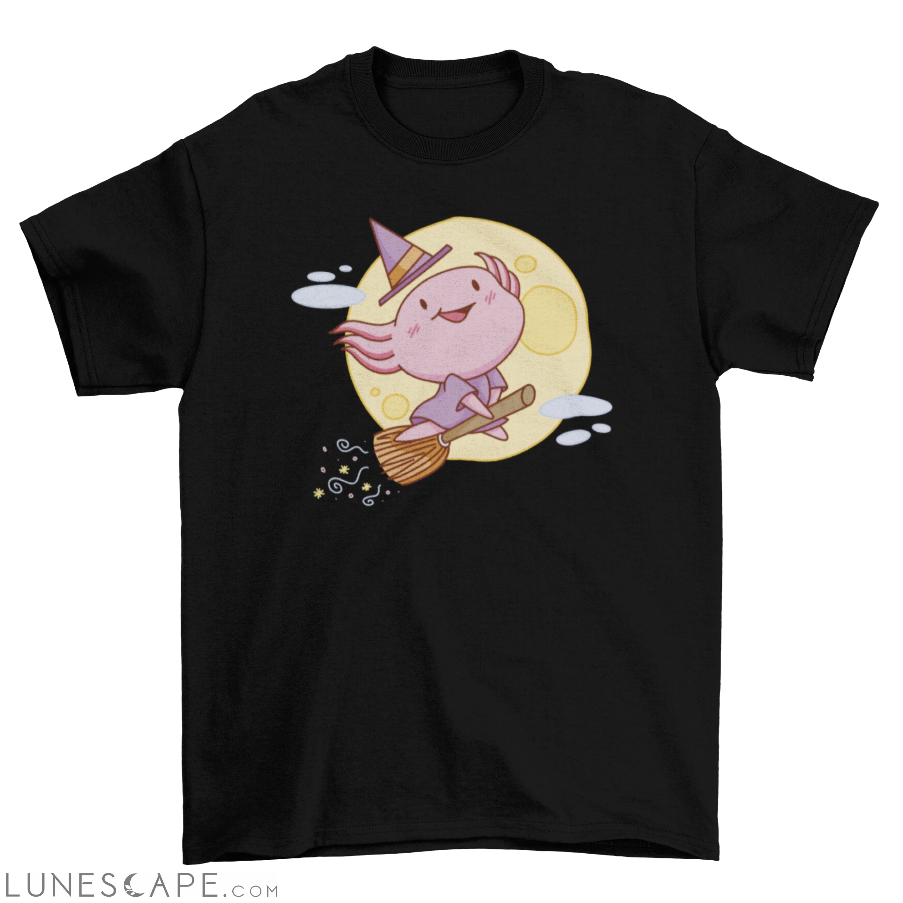 Axolotl witch cute halloween t-shirt LUNESCAPE
