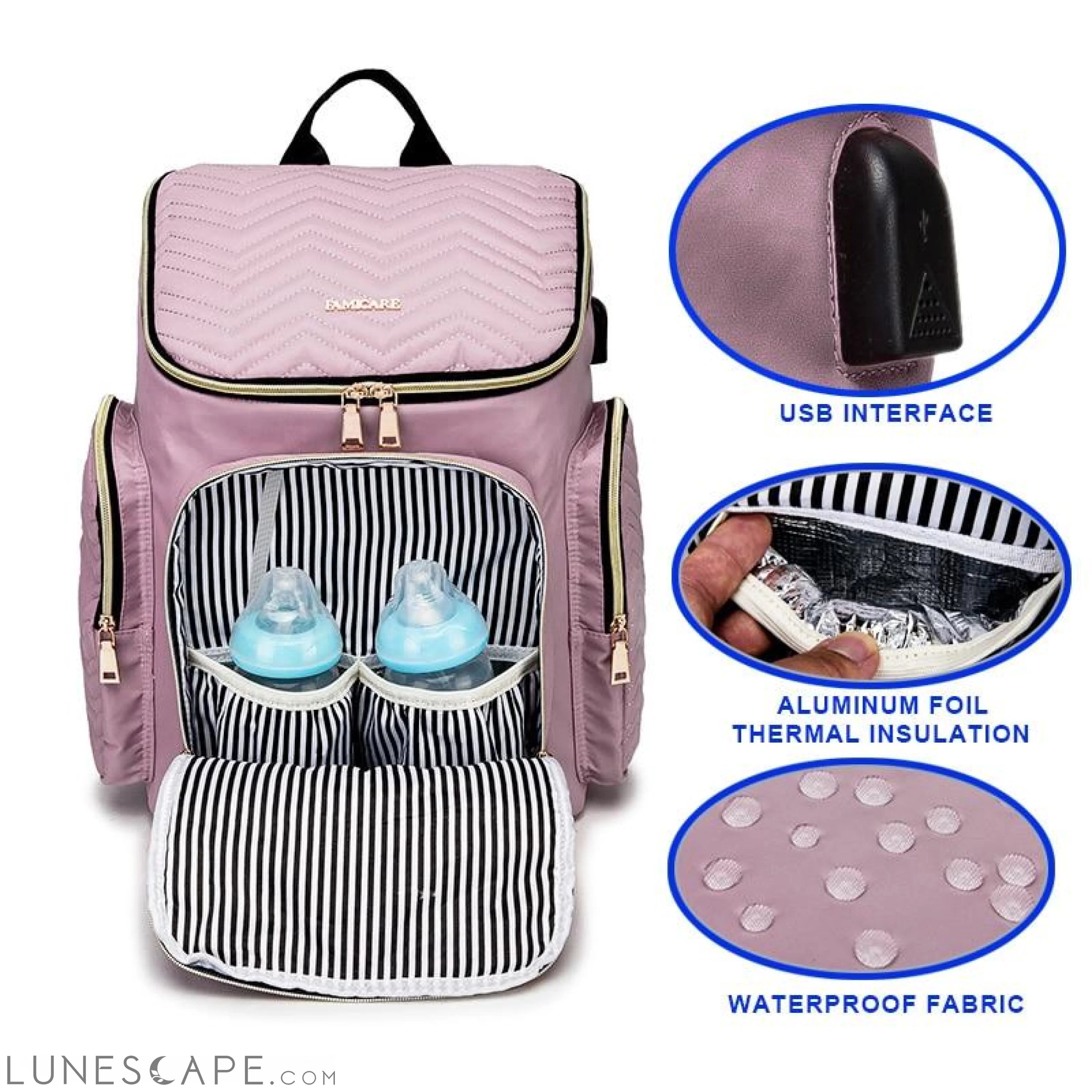Baby Diaper Bag Backpack Stroller Bags Waterproof Women Maternity LUNESCAPE