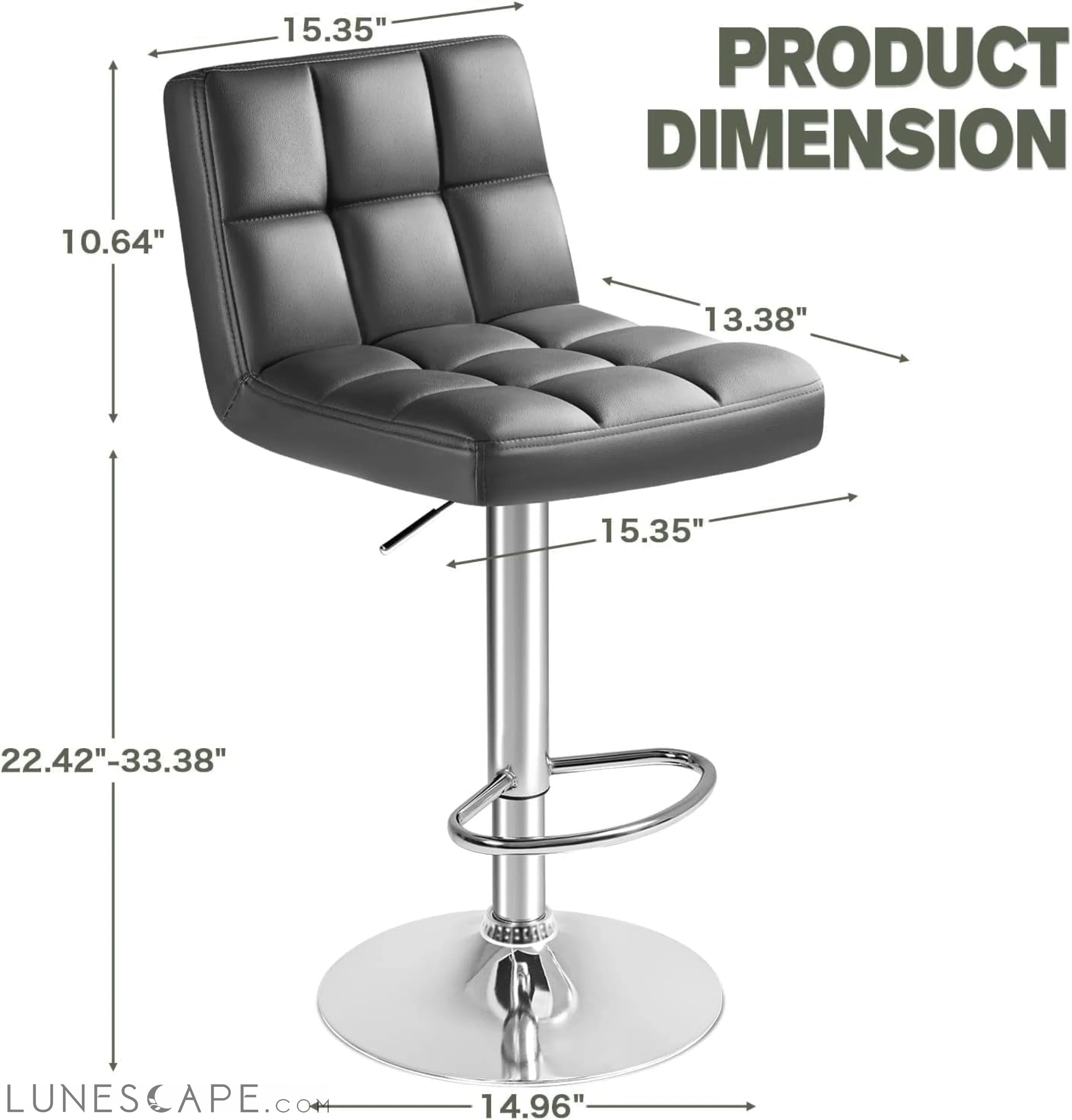 Bar Stools Modern Pu Leather Swivel Adjustable Hydraulic Bar Stool LUNESCAPE