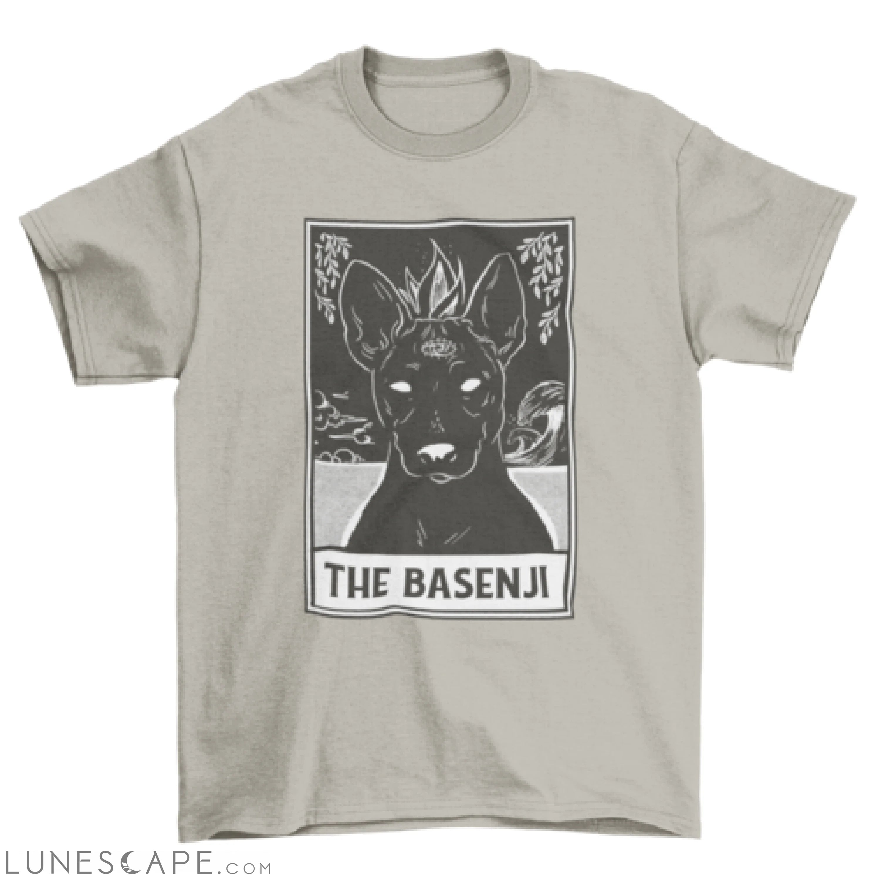 Basenji dog tarot card t-shirt LUNESCAPE