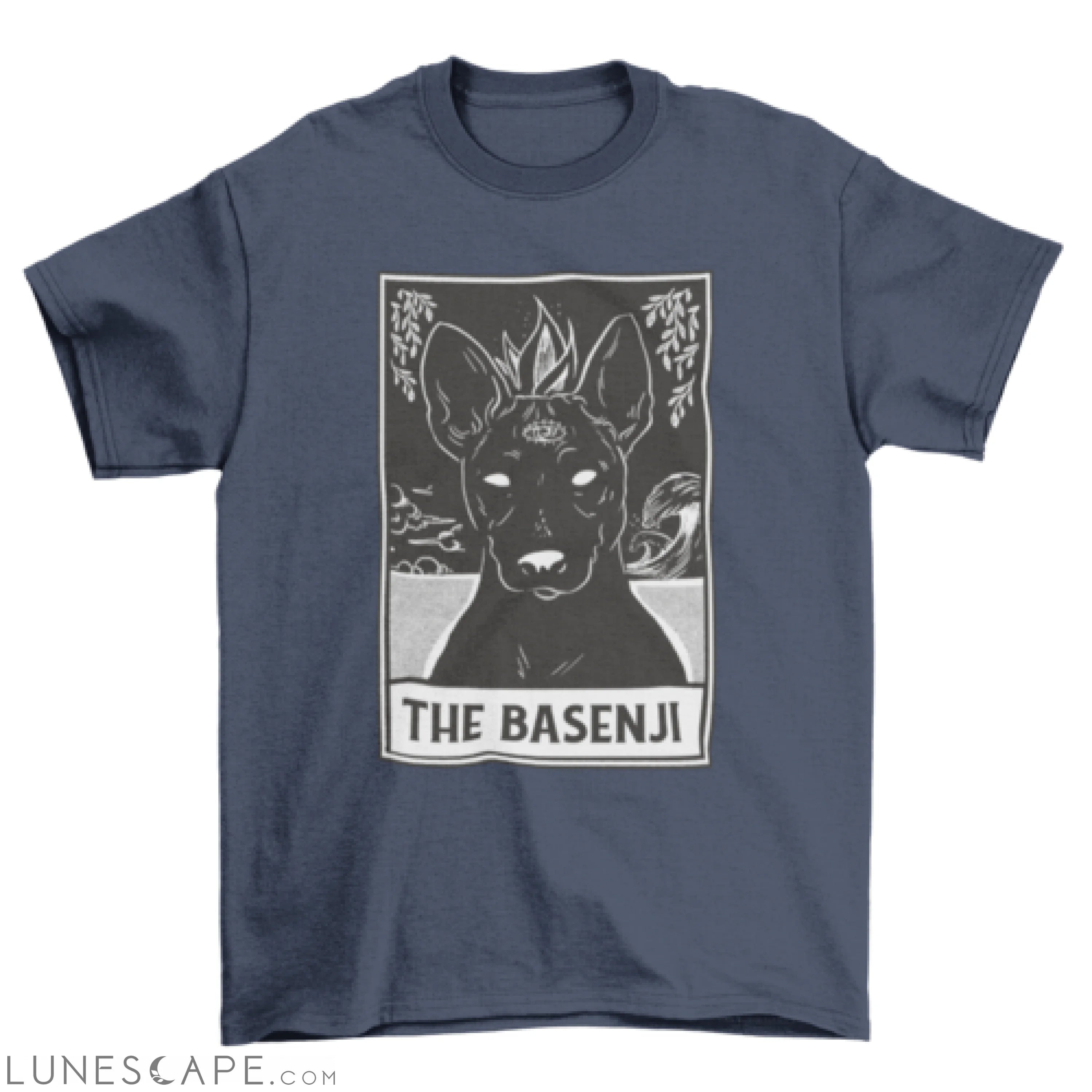 Basenji dog tarot card t-shirt LUNESCAPE