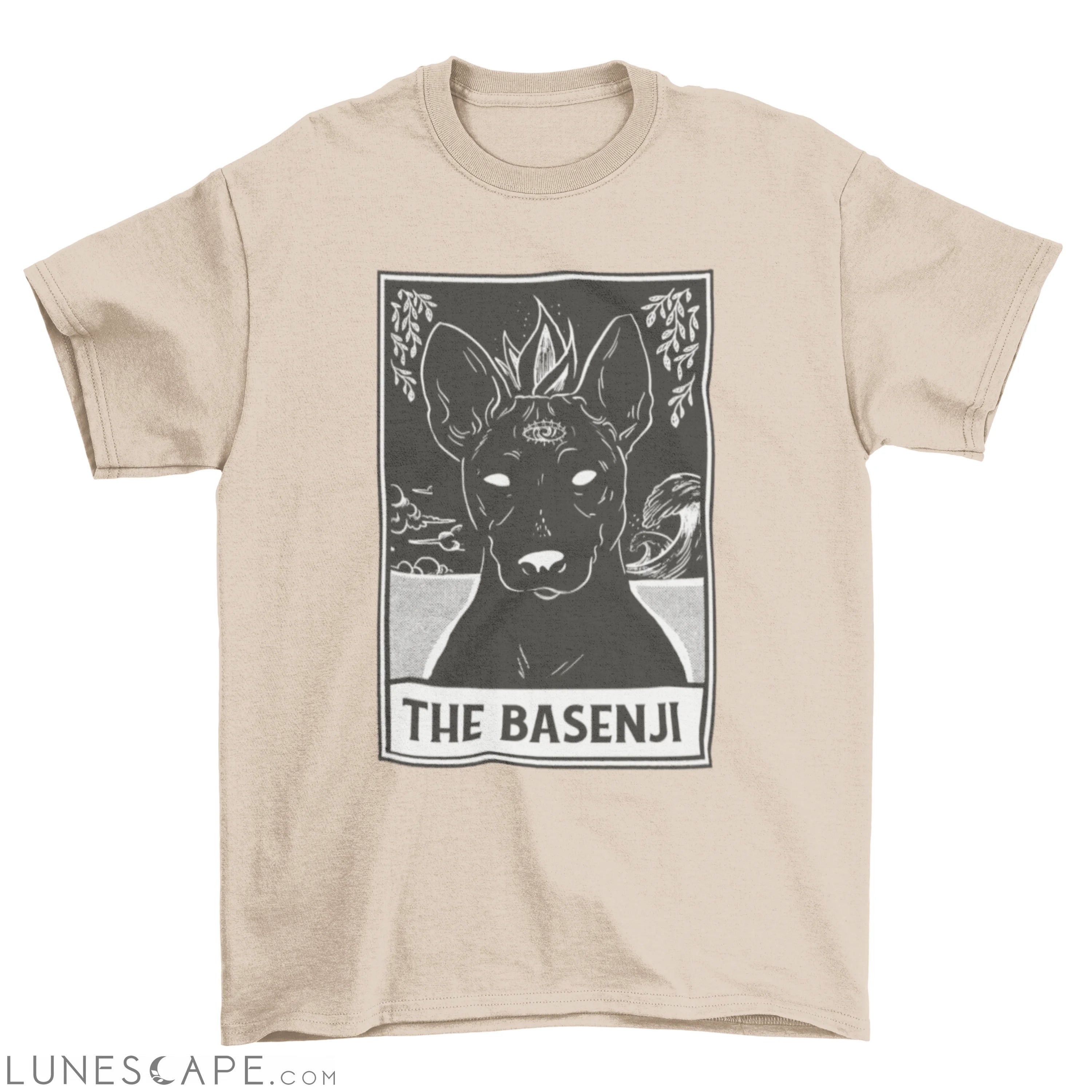 Basenji dog tarot card t-shirt LUNESCAPE