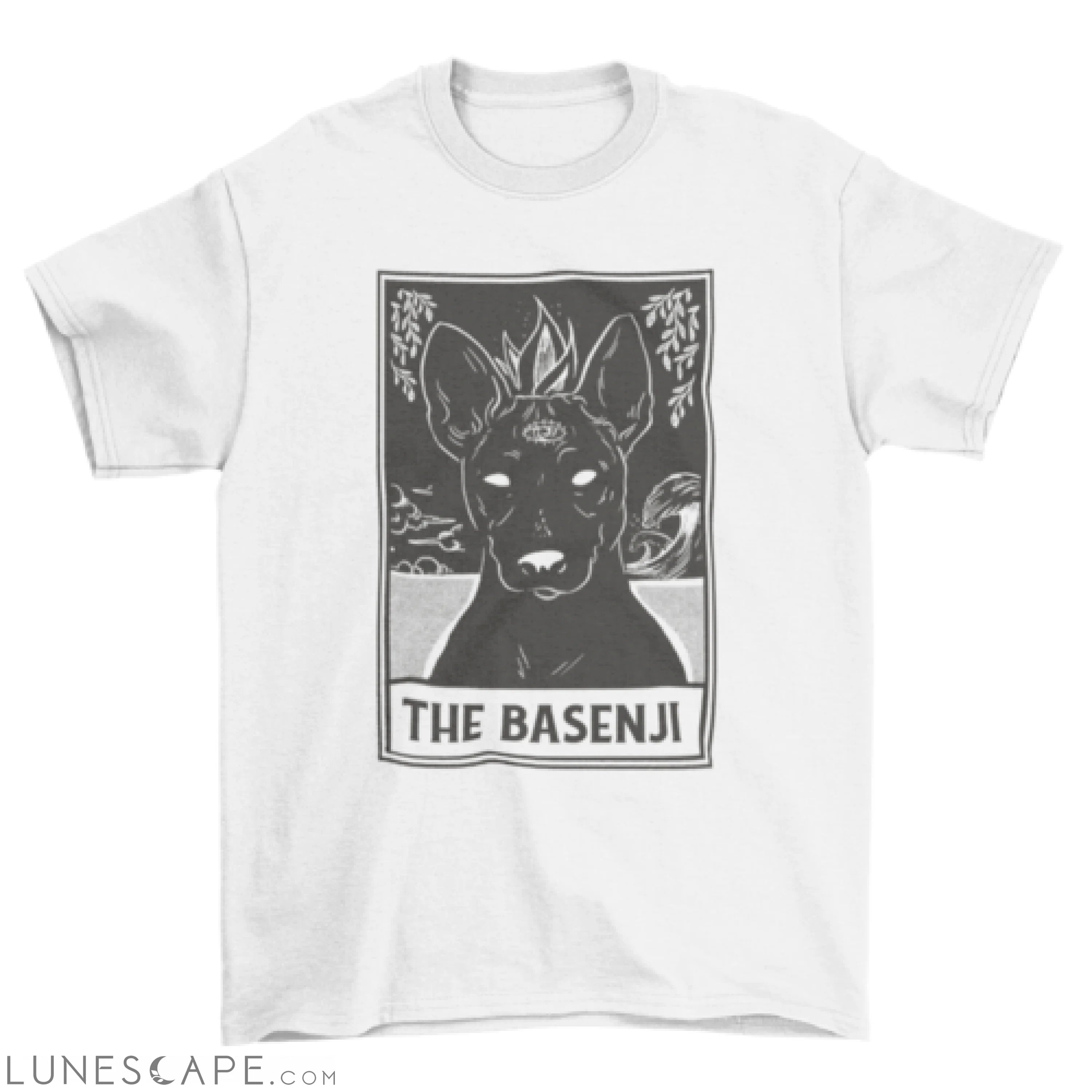 Basenji dog tarot card t-shirt LUNESCAPE