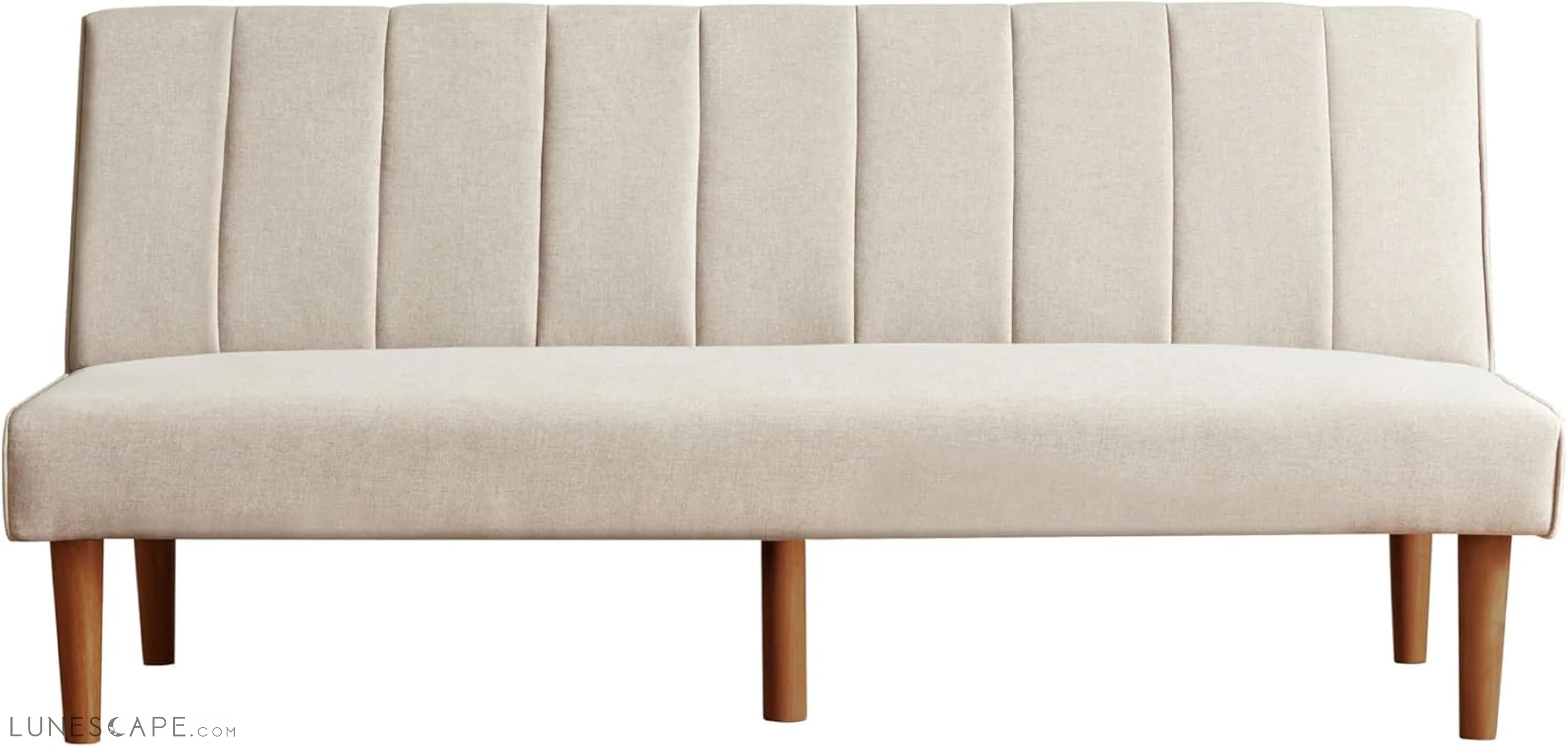 Beige Convertible Futon Sofa Bed LUNESCAPE
