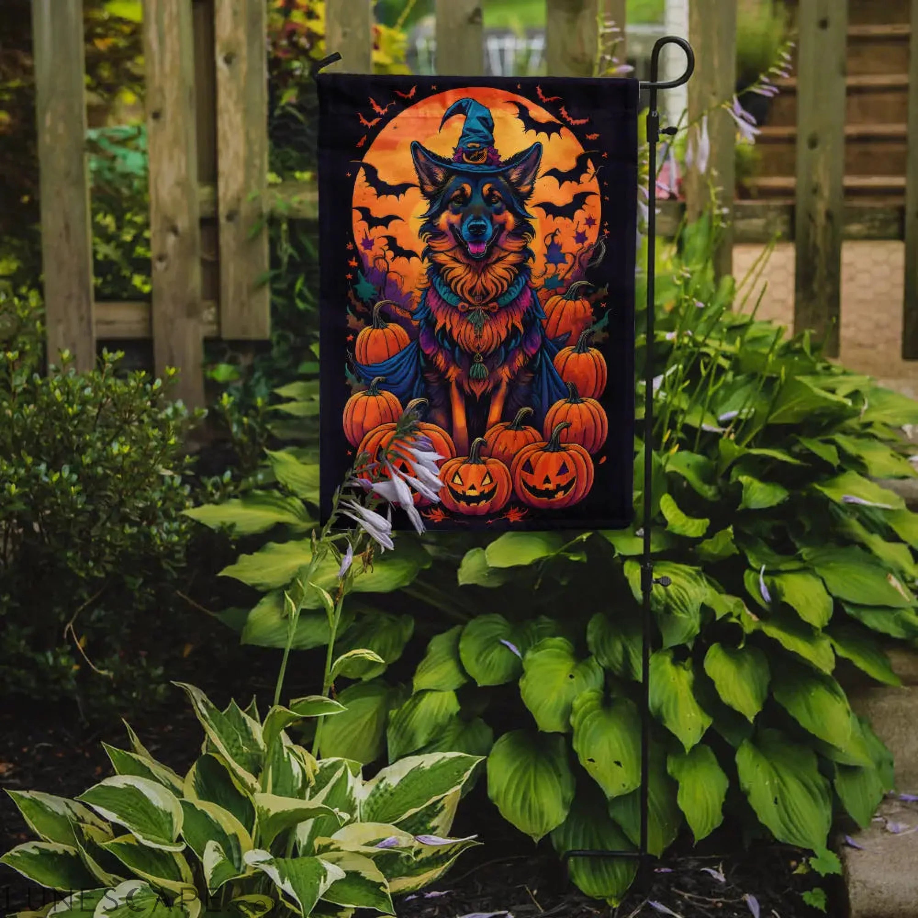 Belgian Tervuren Witchy Halloween Garden Flag LUNESCAPE