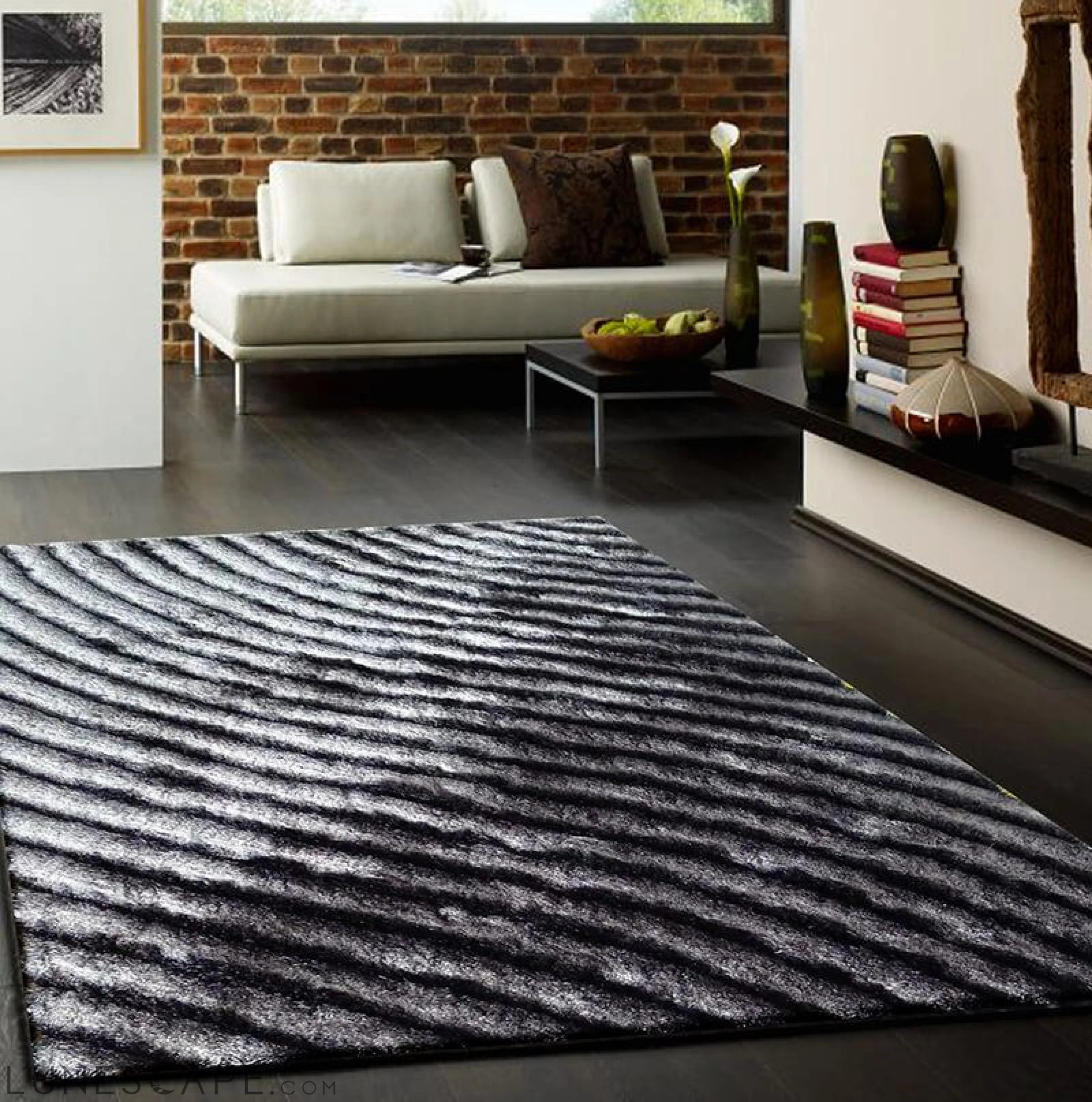 Belmond Gray 3D Shag Rug LUNESCAPE