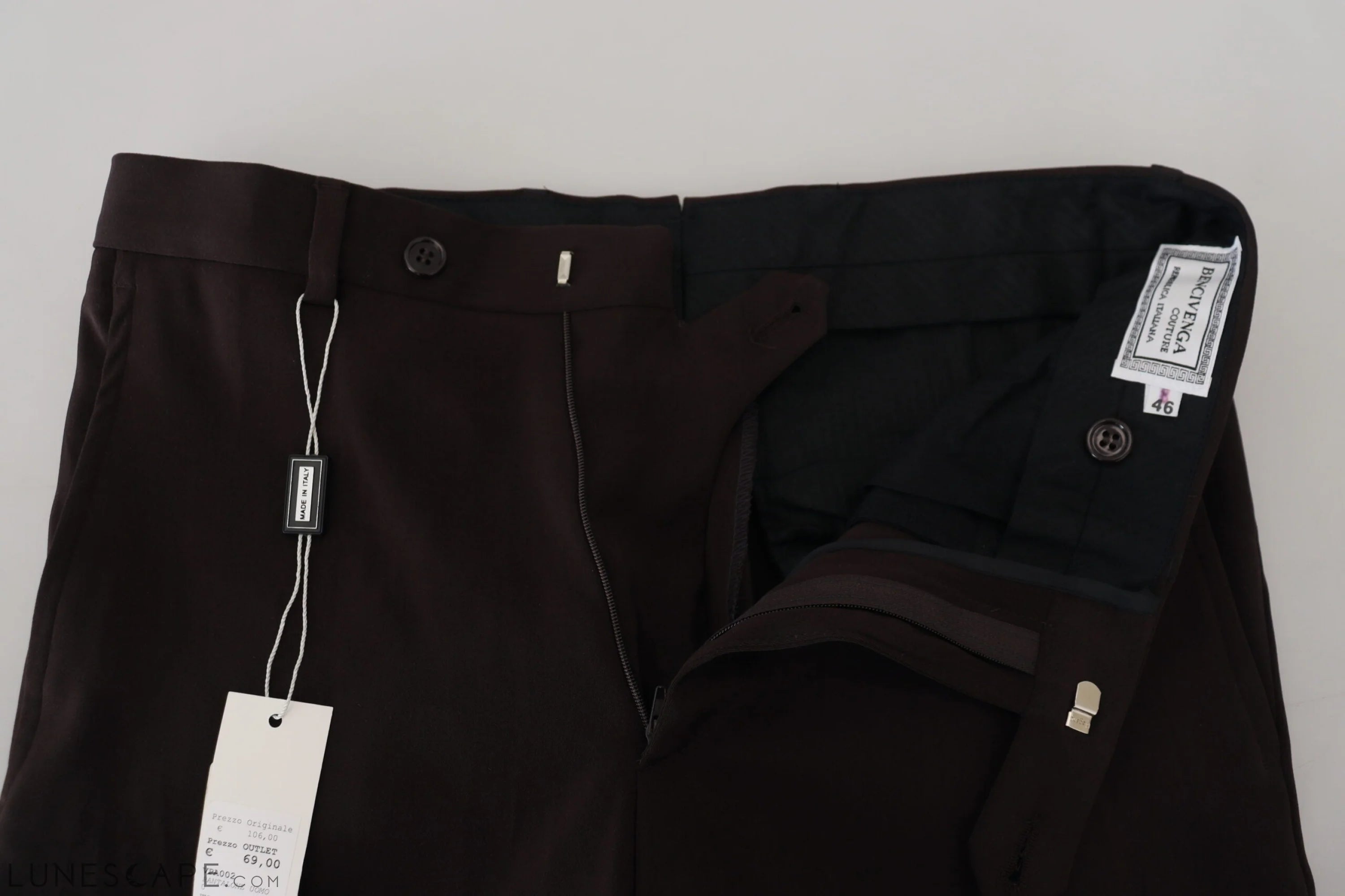 BENCIVENGA Elegant Brown Italian Dress Pants LUNESCAPE