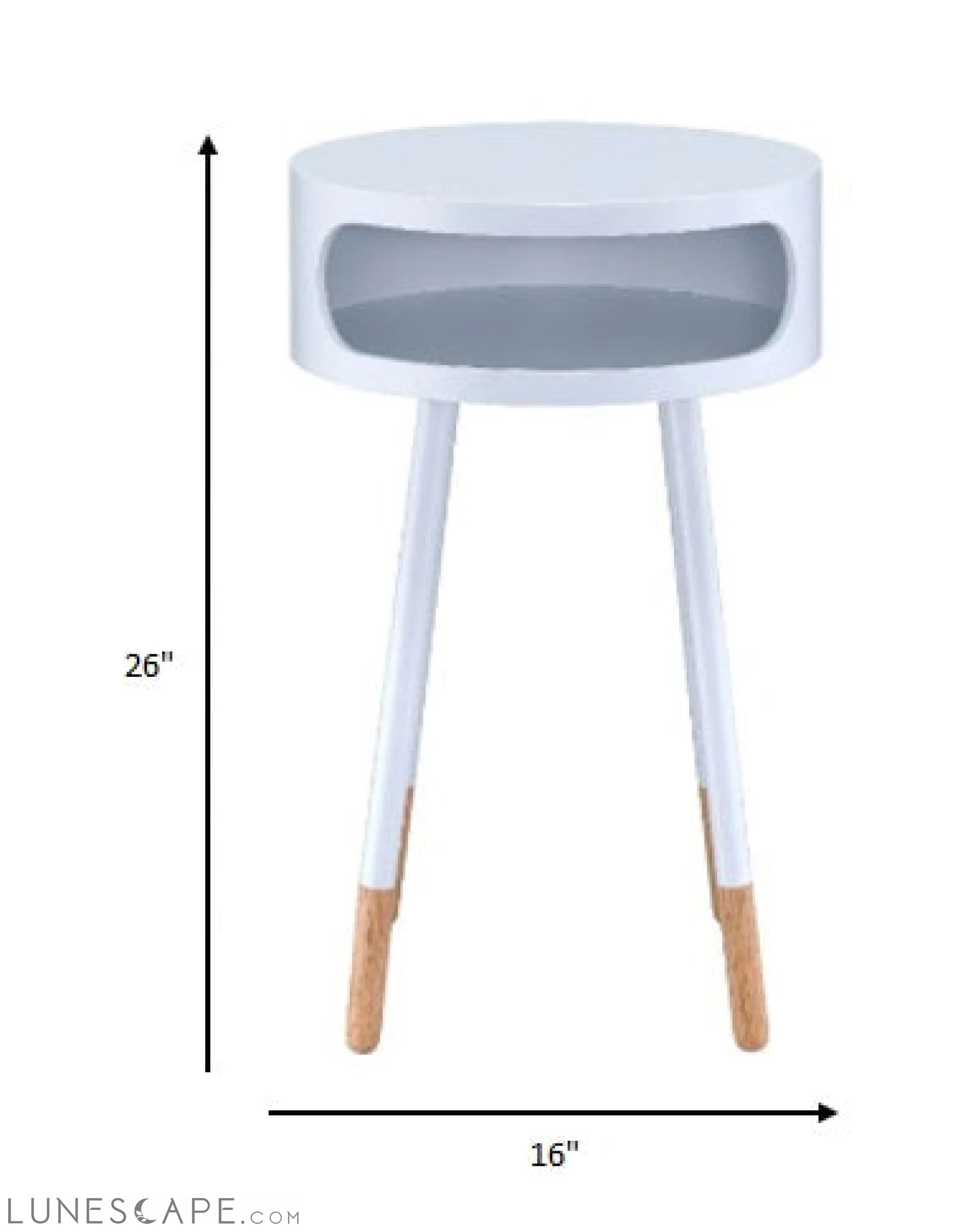 Bentwood Black Retro Round Wooden End Table LUNESCAPE