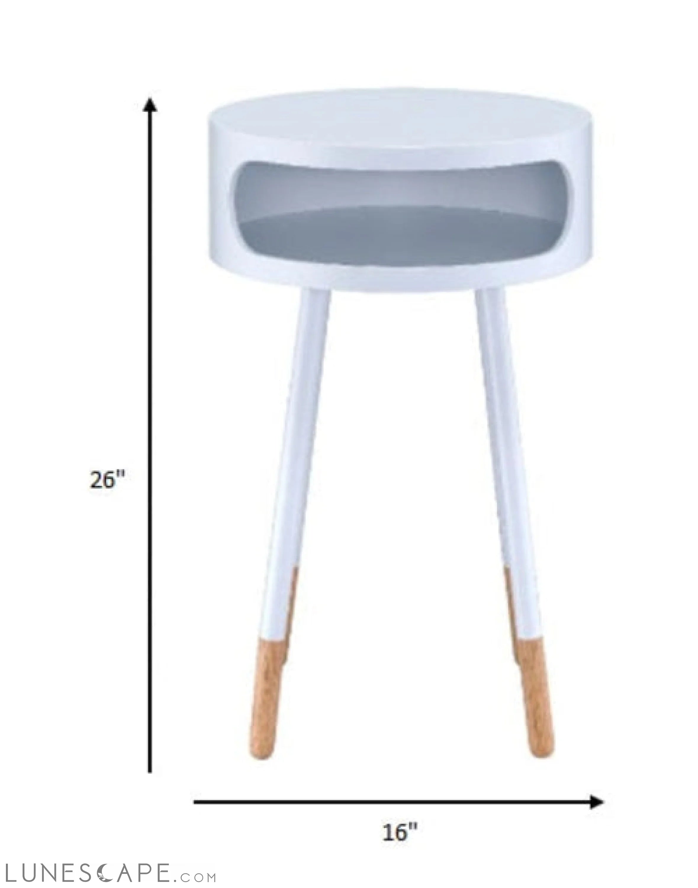 Bentwood Black Retro Round Wooden End Table LUNESCAPE