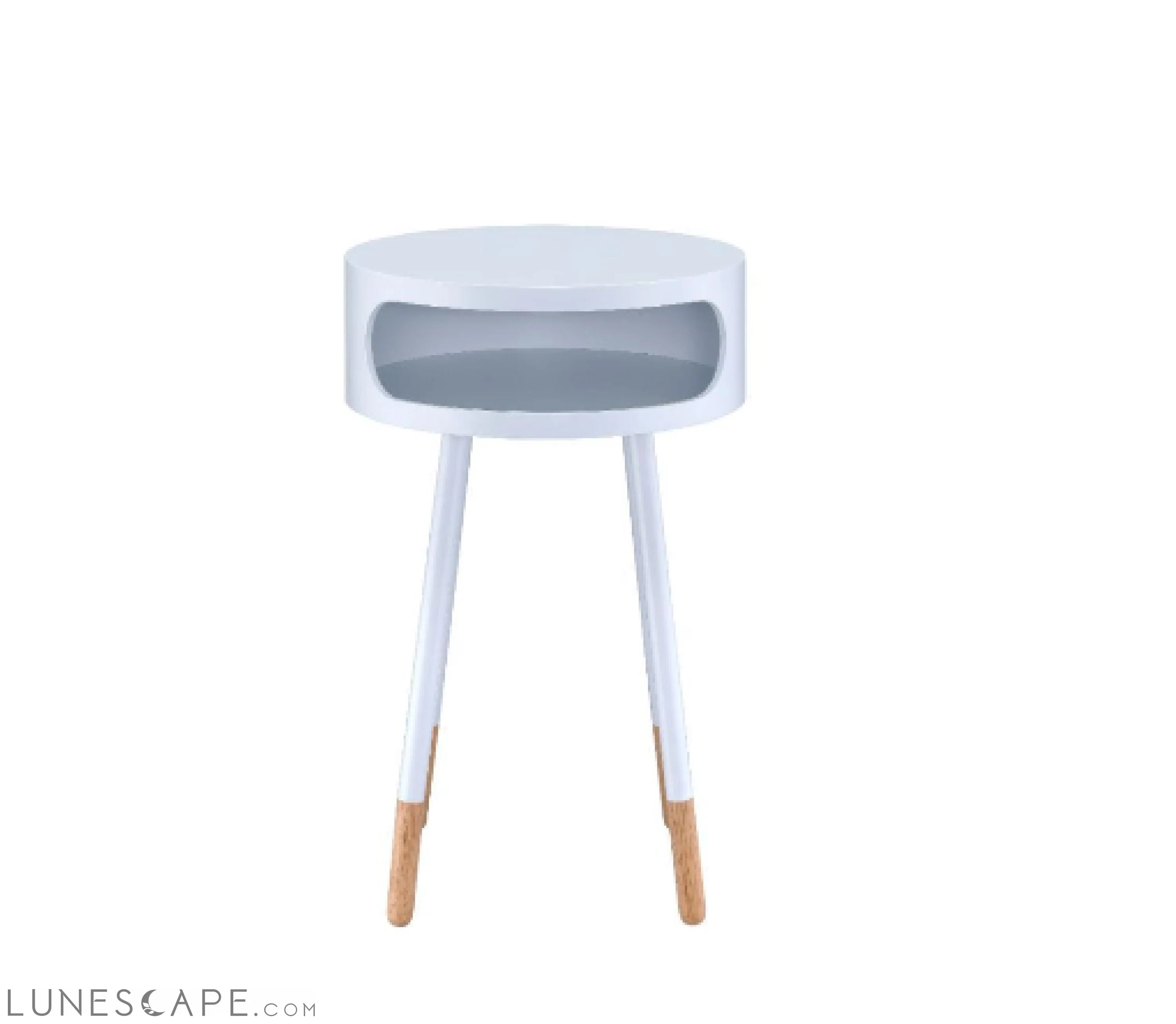 Bentwood Black Retro Round Wooden End Table LUNESCAPE