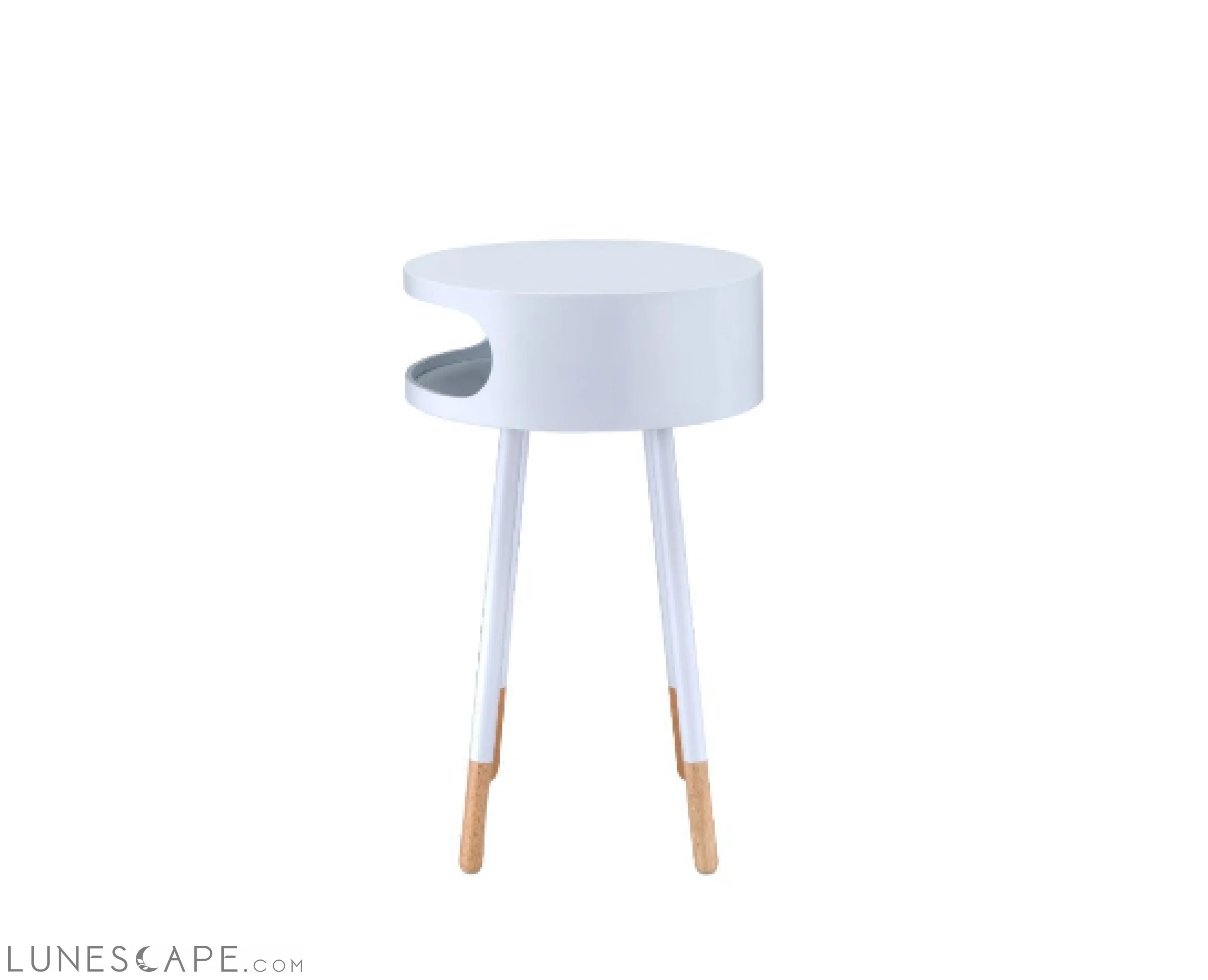 Bentwood Black Retro Round Wooden End Table LUNESCAPE