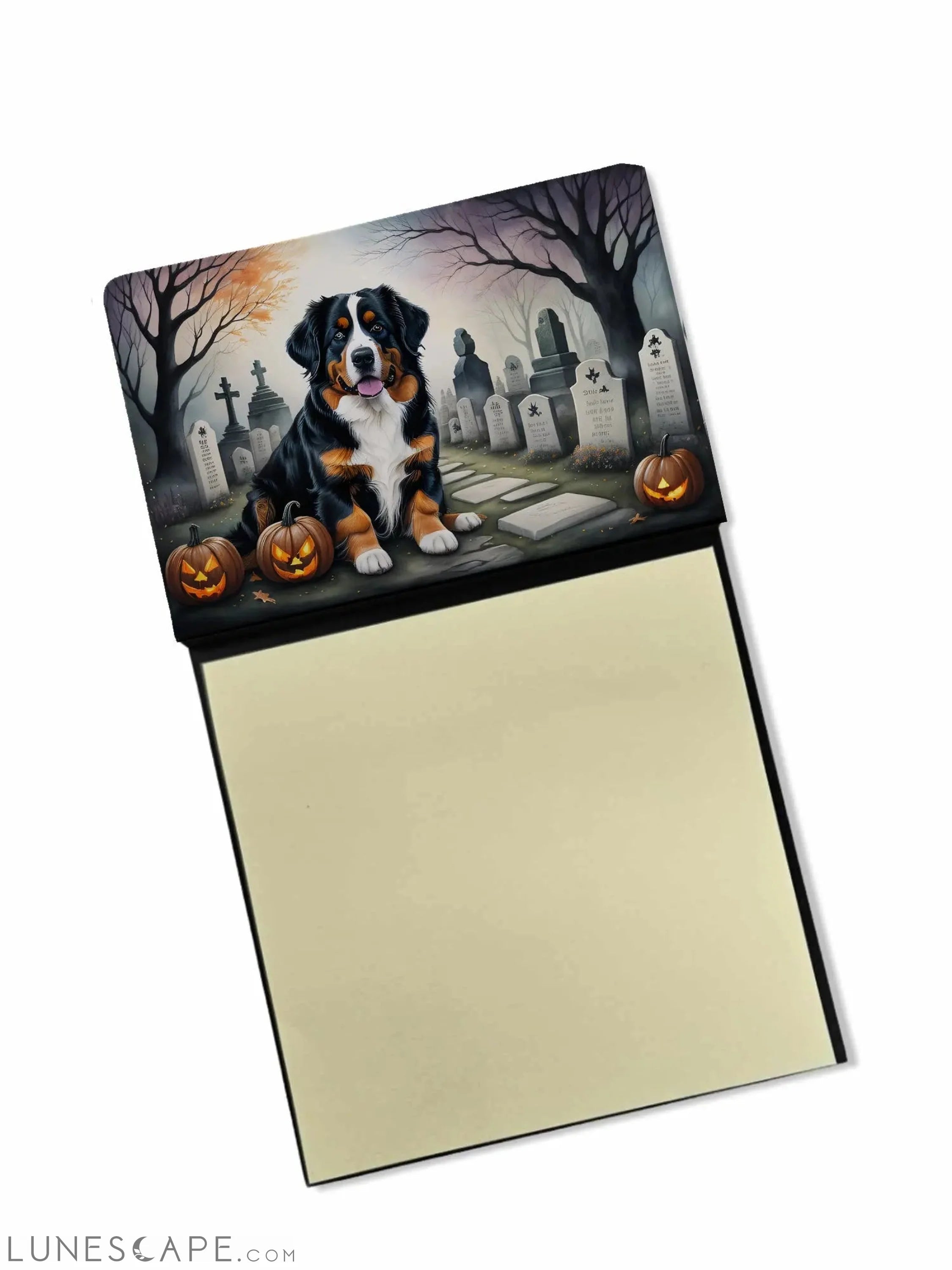 Bernese Mountain Dog Spooky Halloween Sticky Note Holder LUNESCAPE