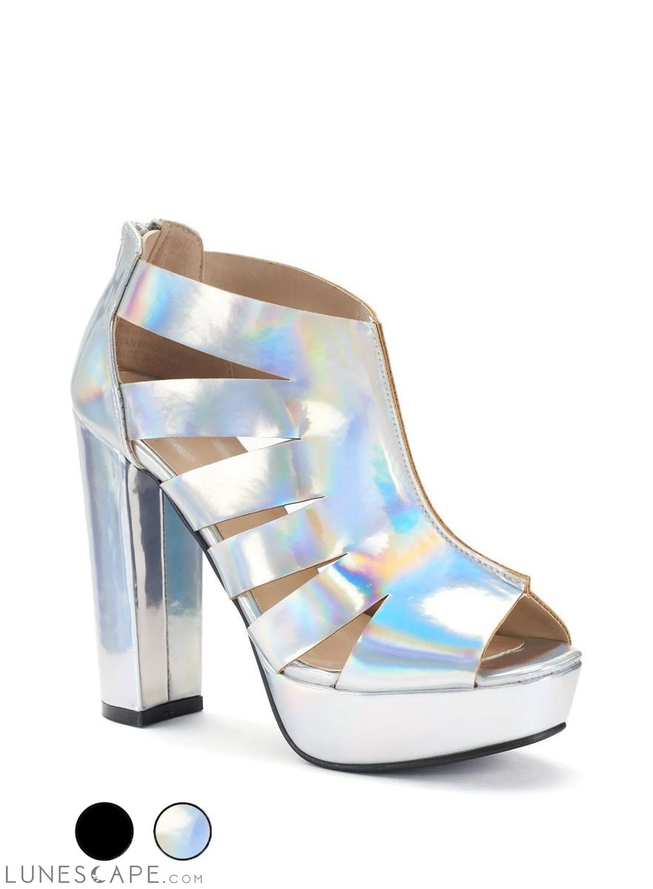 BESSIE Open-Toe Caged Block Heel Platform Sandal LUNESCAPE