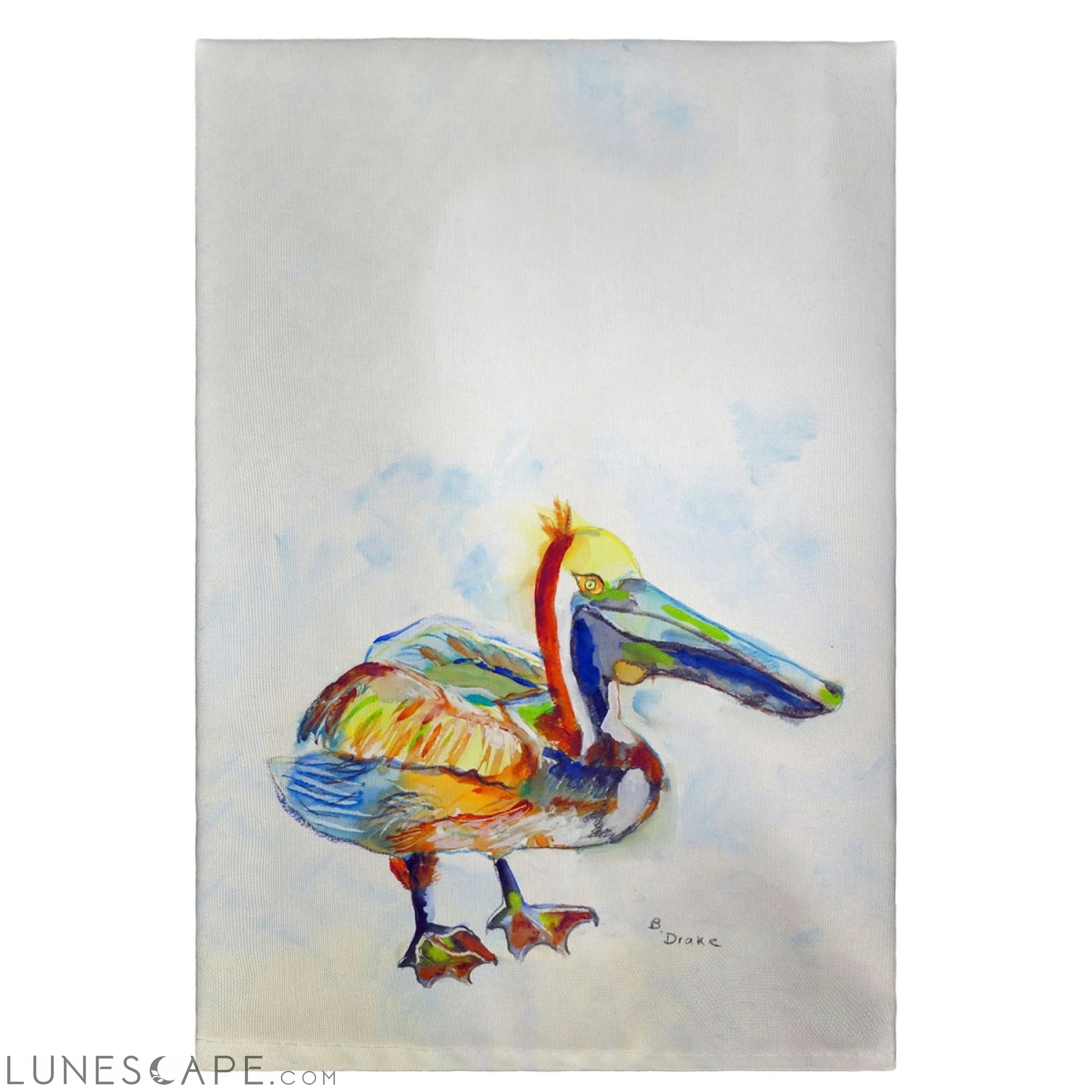 Betsy Drake 20 x 20 in. Heathcliff Pelican Guest Towel LUNESCAPE