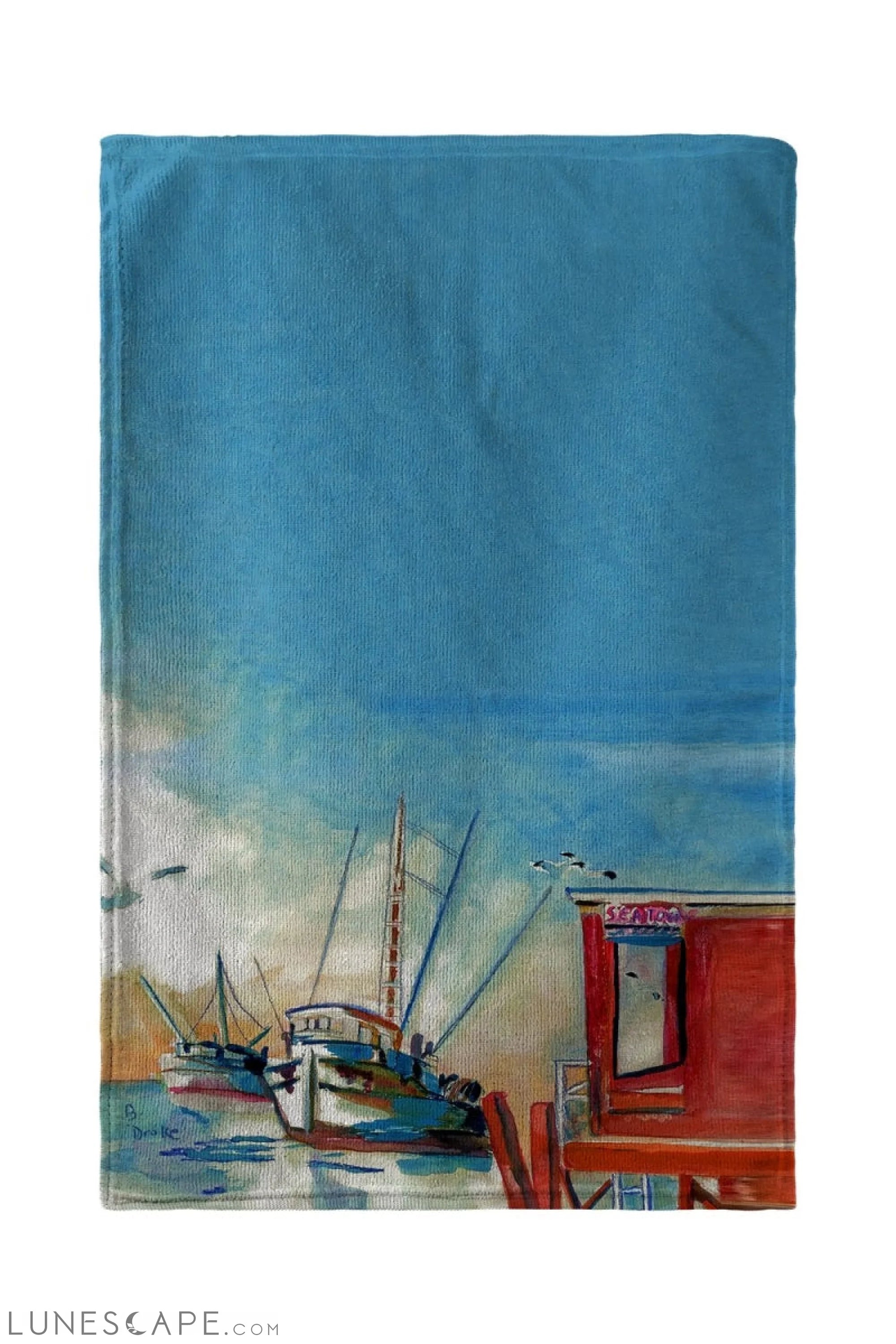 Betsy Drake 30 x 50 in. Shrimp Boat Beach Towel LUNESCAPE