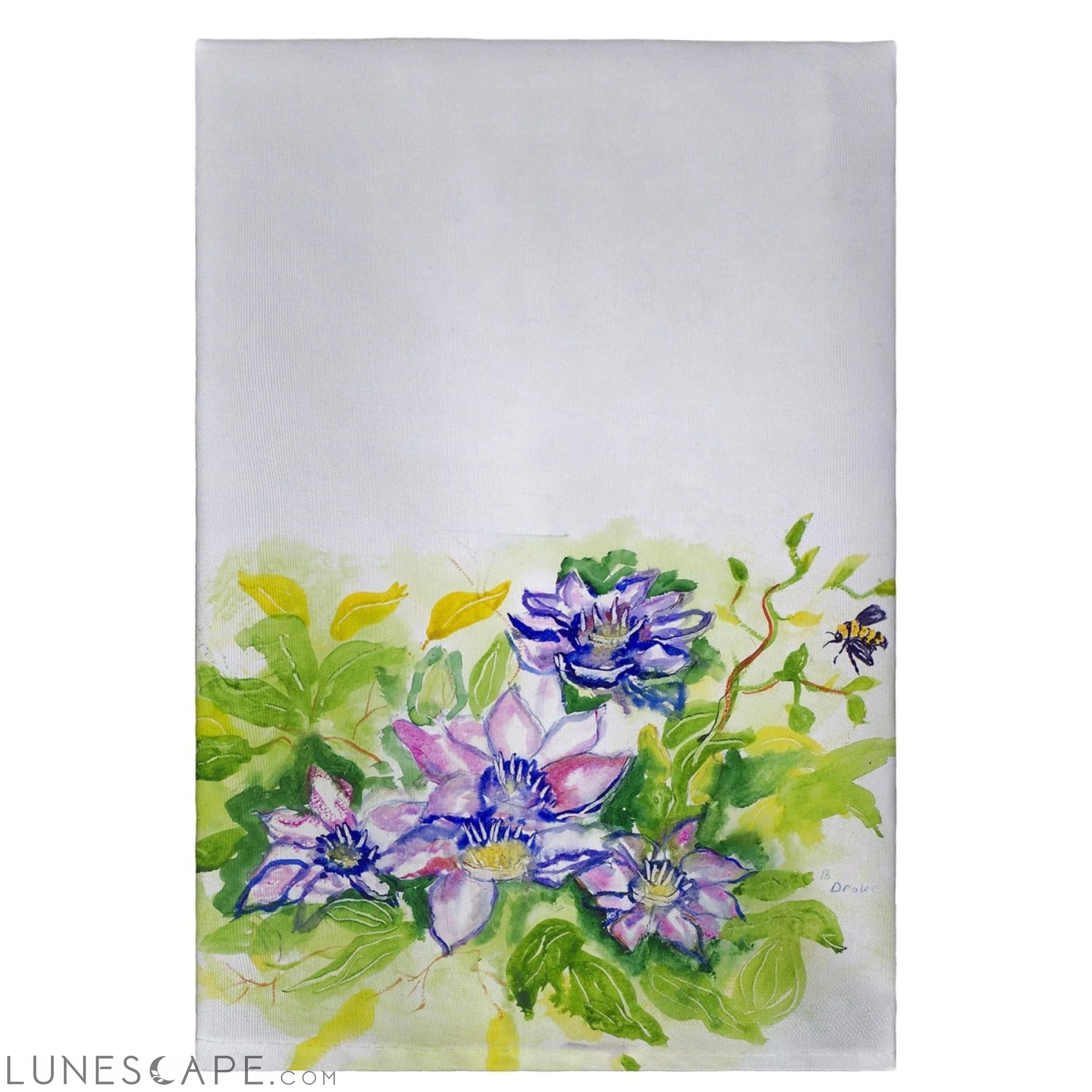 Betsy Drake Clematis Guest Towel - 20 x 20 in. LUNESCAPE