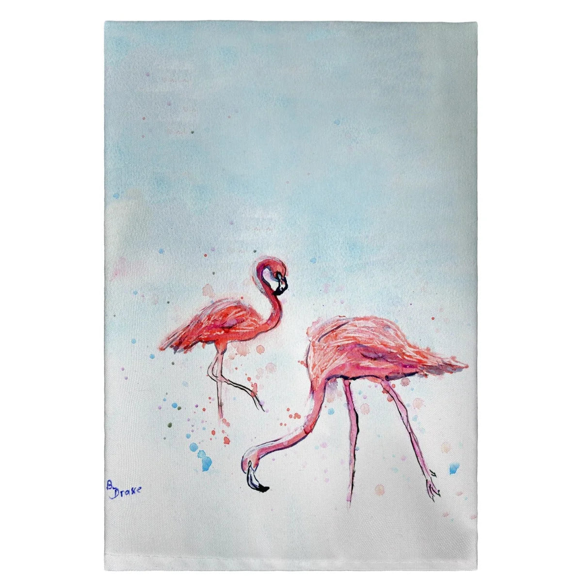 Betsy Drake Funky Flamingos Guest Towel - 20 x 20 in. LUNESCAPE