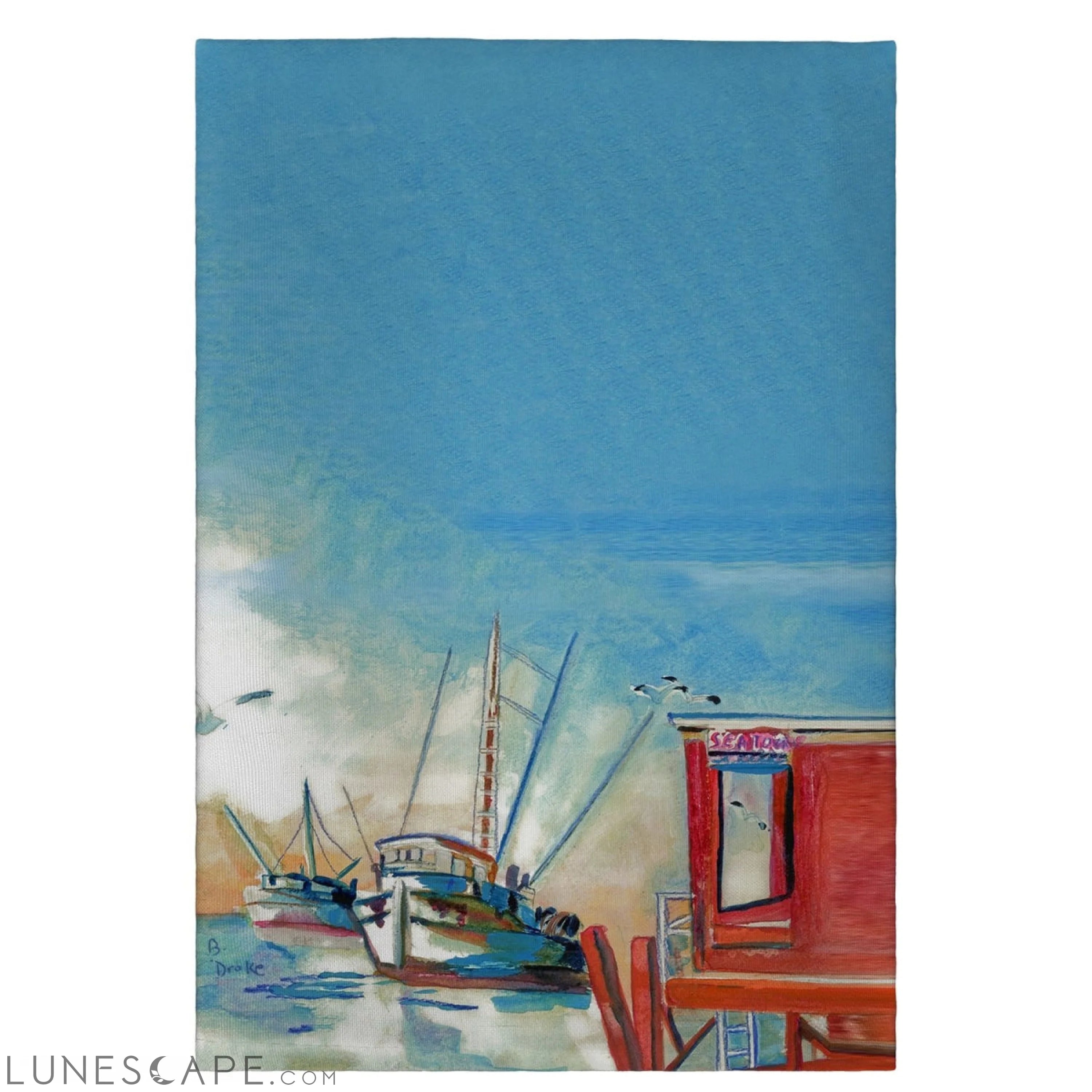 Betsy Drake GT308 Shrimpboat Guest Towel - 20 x 20 in. LUNESCAPE