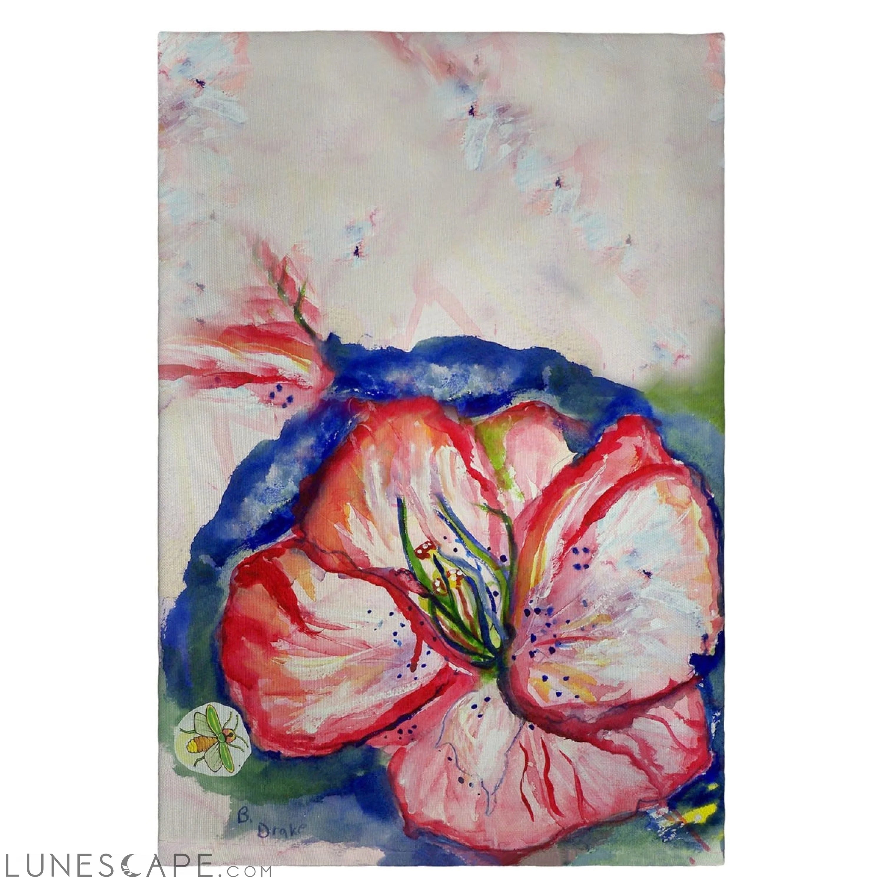 Betsy Drake GT422 Hibiscus Guest Towel - 20 x 20 in. LUNESCAPE