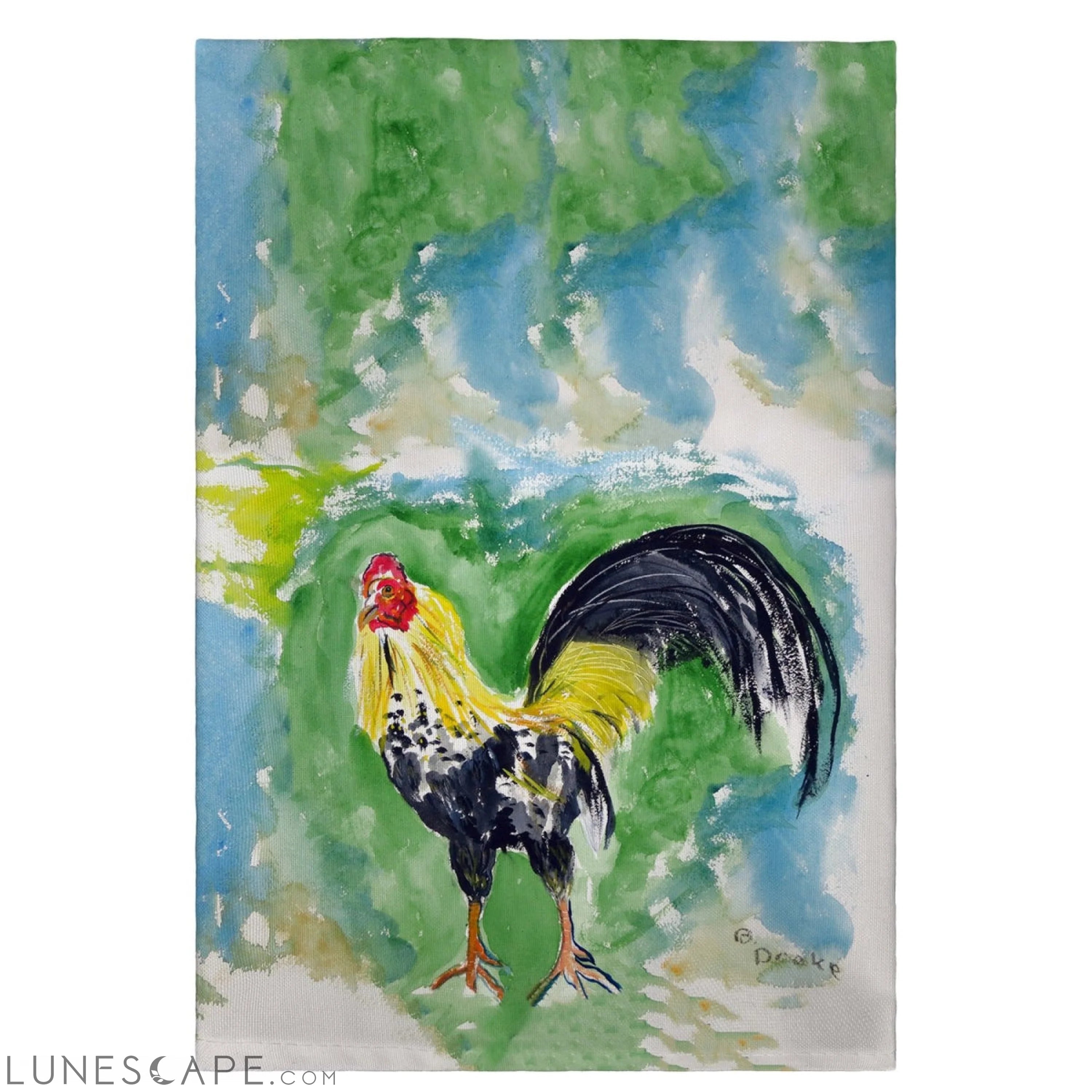 Betsy Drake GT449 Bantam Rooster Guest Towel - 20 x 20 in. LUNESCAPE