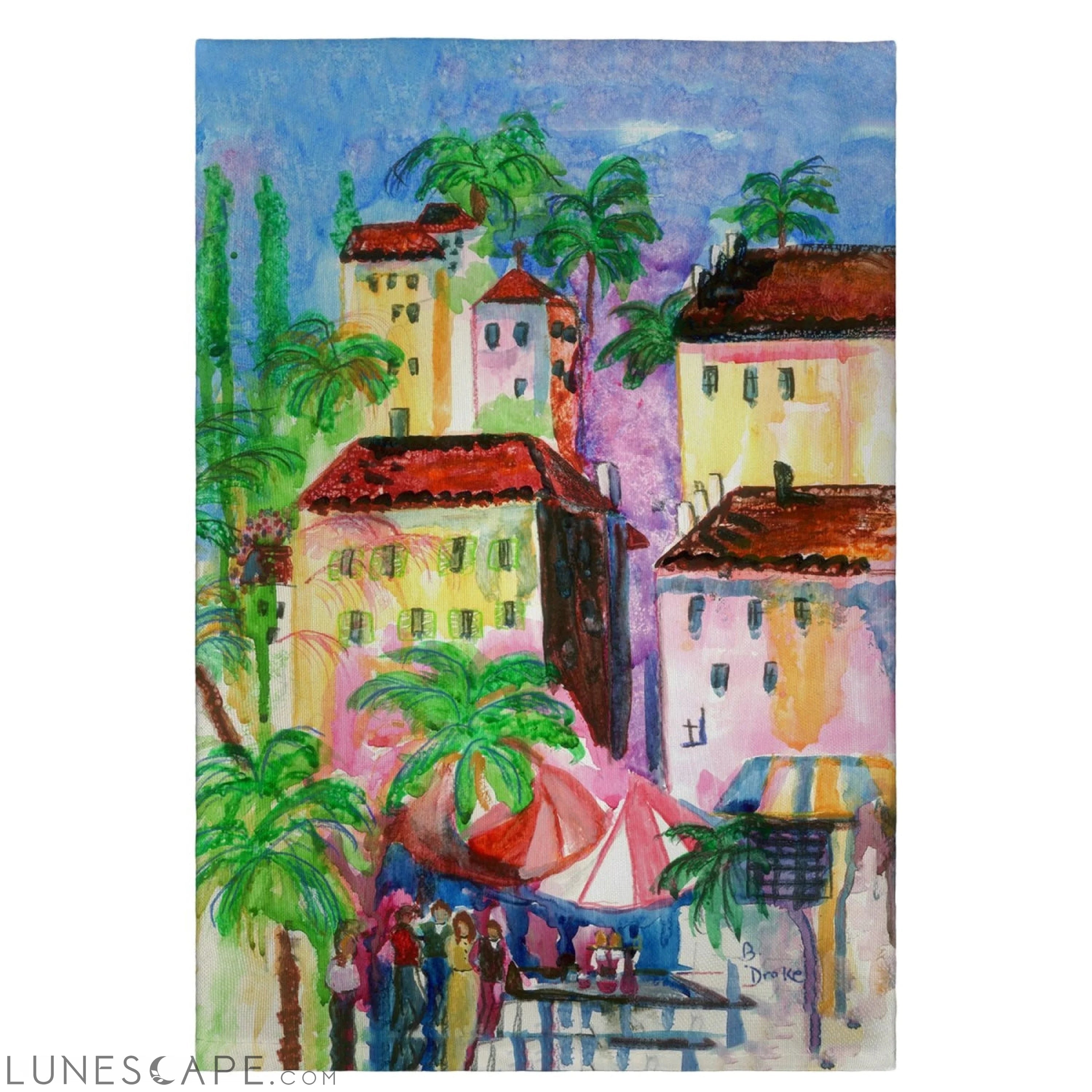 Betsy Drake GT557 Fun City II Guest Towel - 20 x 20 in. LUNESCAPE