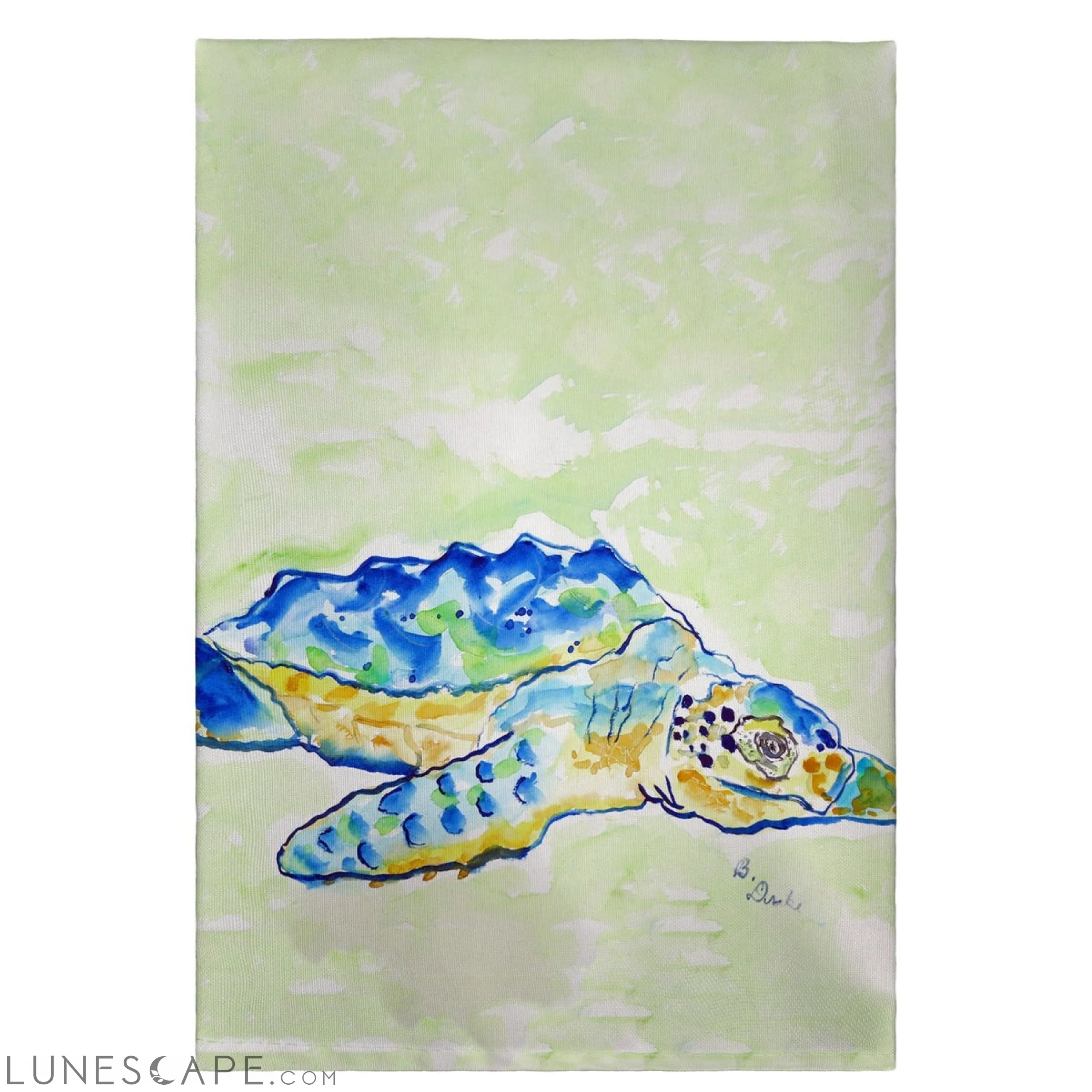 Betsy Drake GT661 Loggerhead Turtle Guest Towel - 20 x 20 in. LUNESCAPE