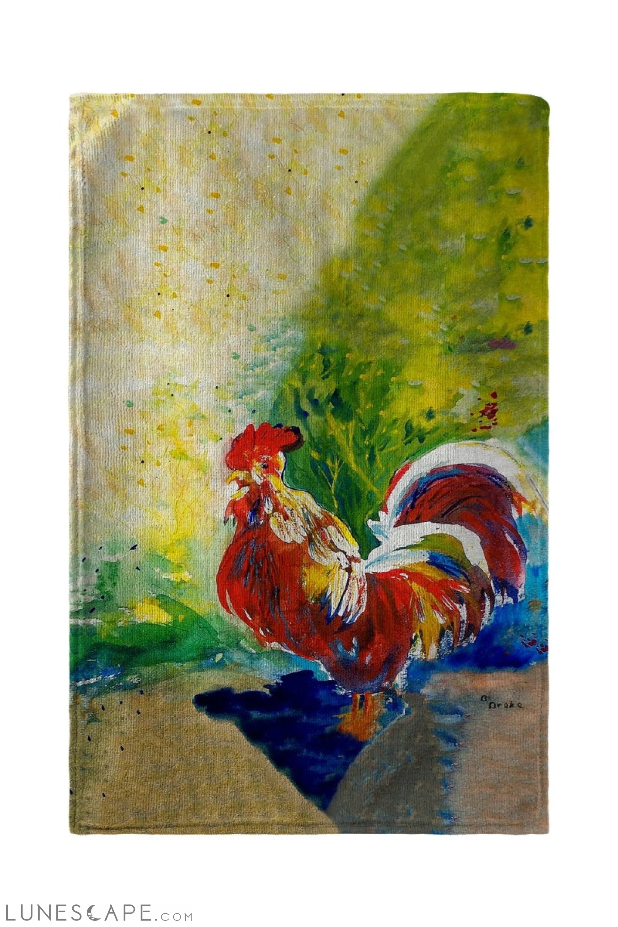 Betsy Drake Red Rooster Beach Towel - 30 x 50 in. LUNESCAPE