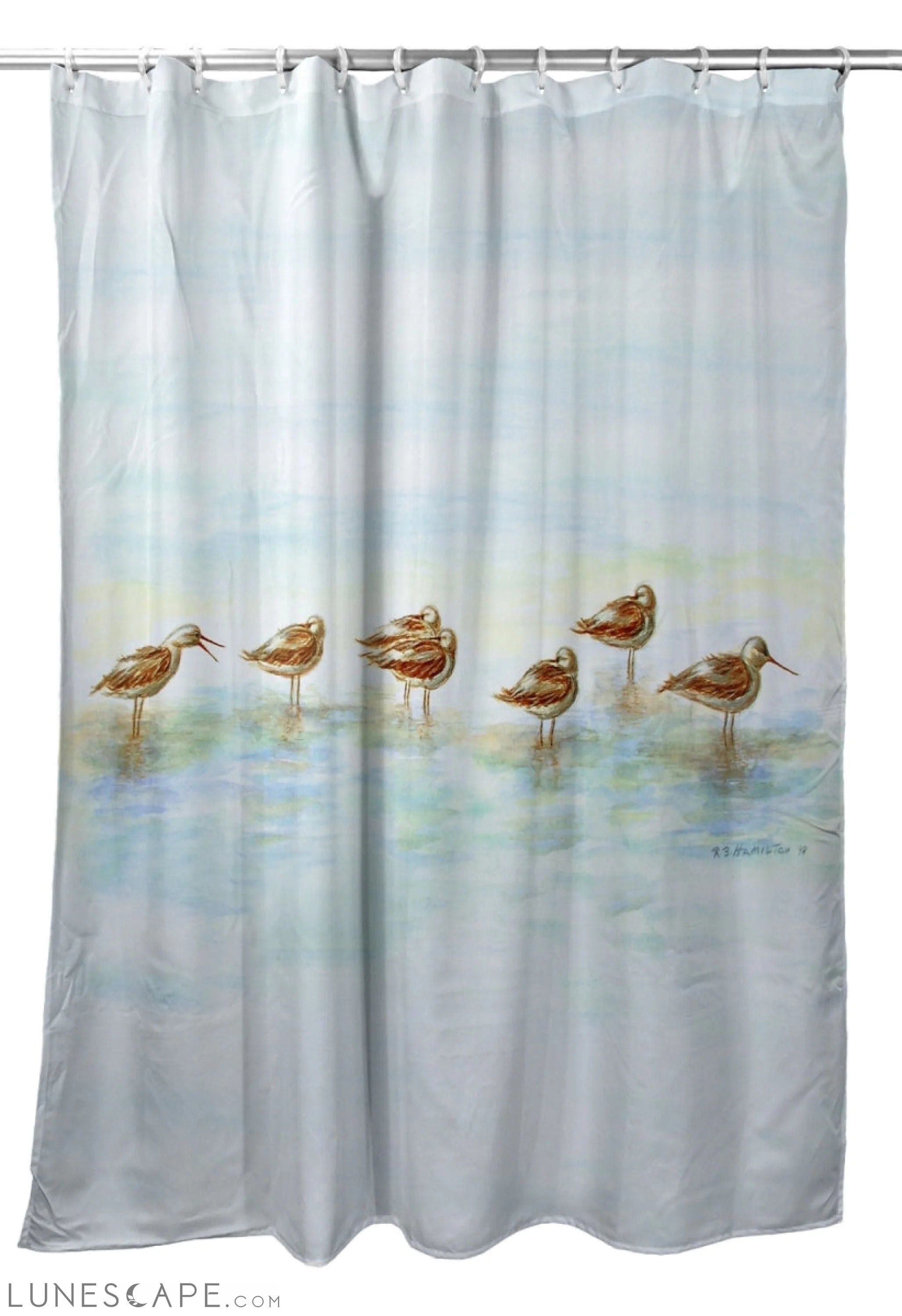 Betsy Drake SH024 70 x 72 in. Avocets Shower Curtain LUNESCAPE