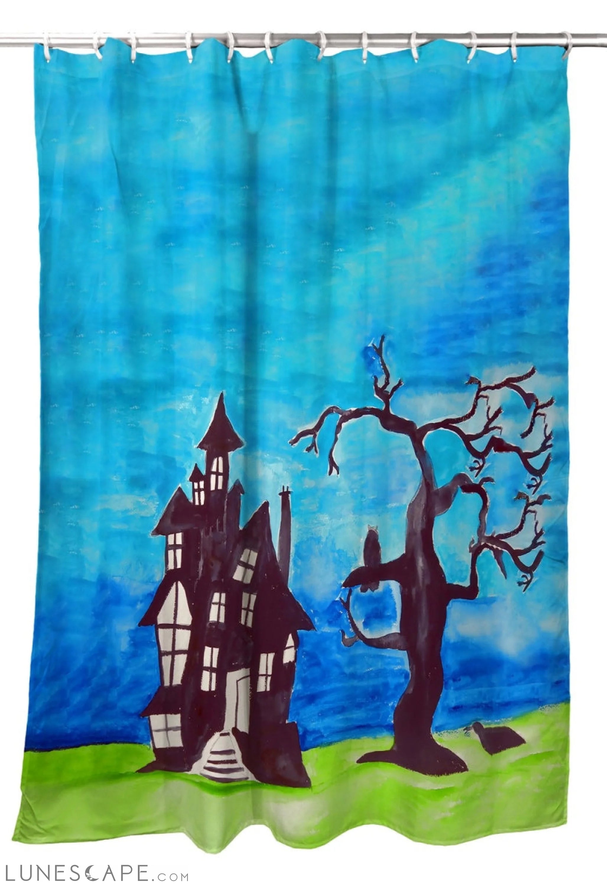Betsy Drake SH1041 Haunted House Shower Curtain LUNESCAPE