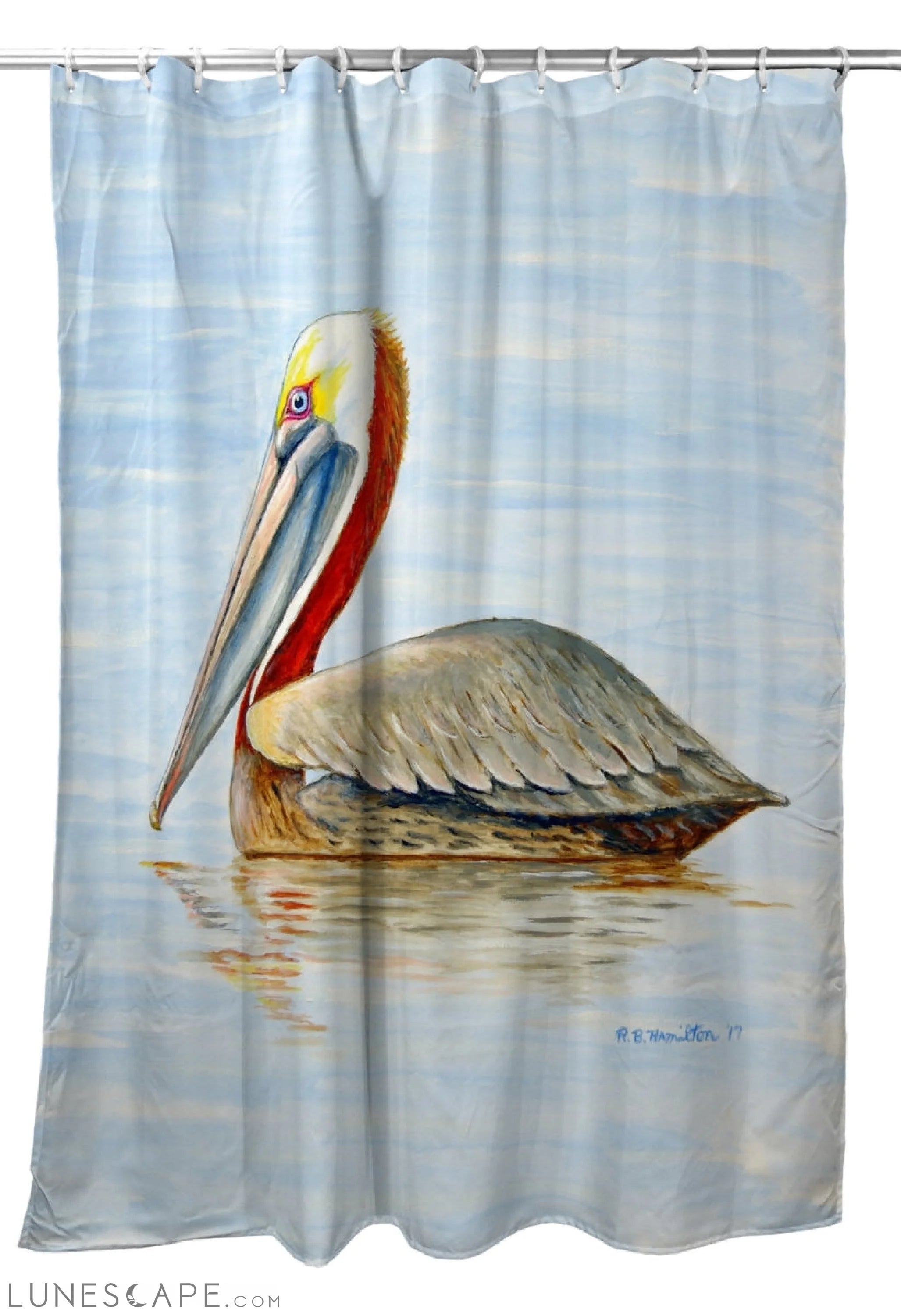 Betsy Drake SH807 70 x 72 in. Summer Pelican Shower Curtain LUNESCAPE