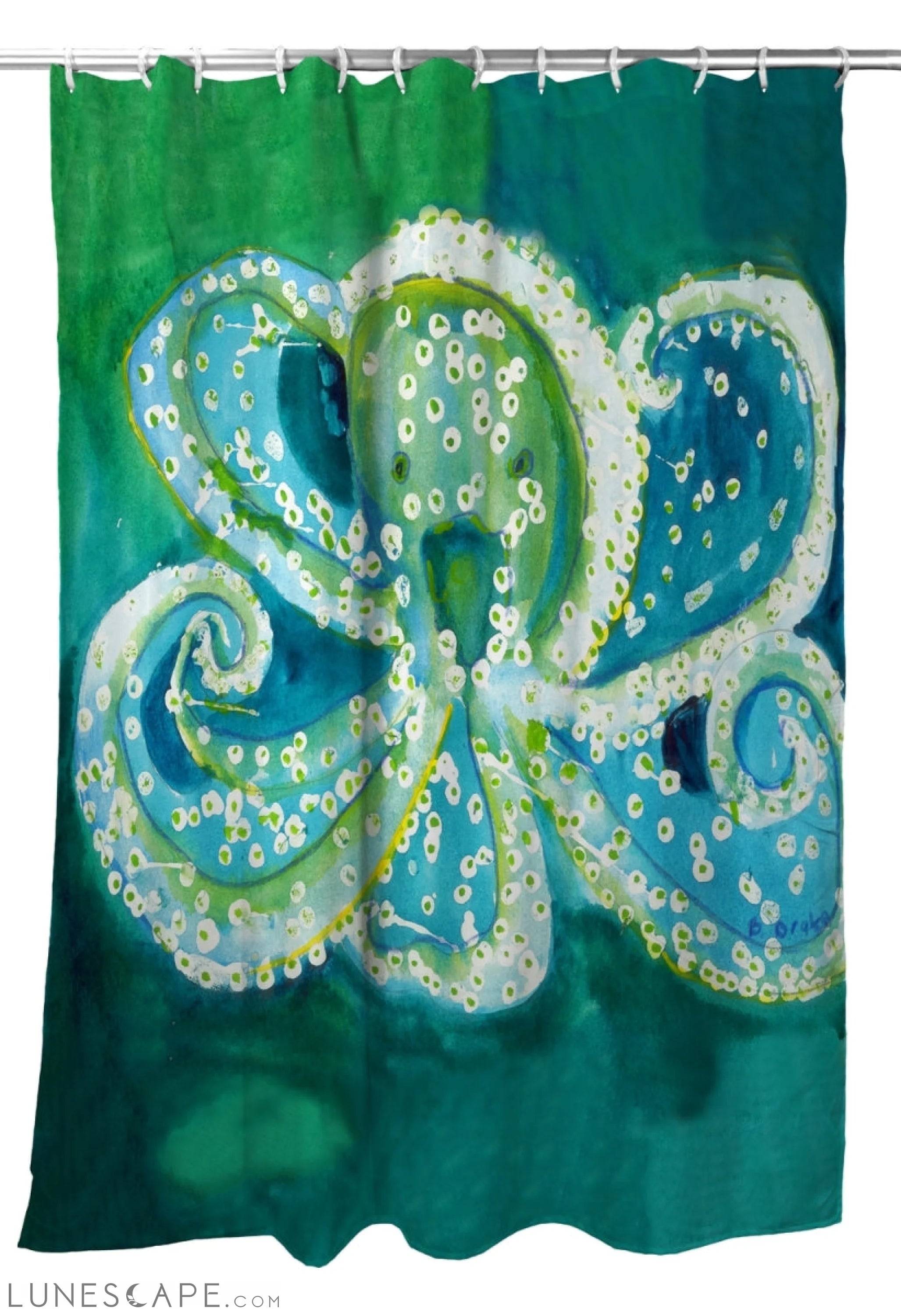 Betsy Drake SH900 70 x 72 in. Octopus Shower Curtain LUNESCAPE