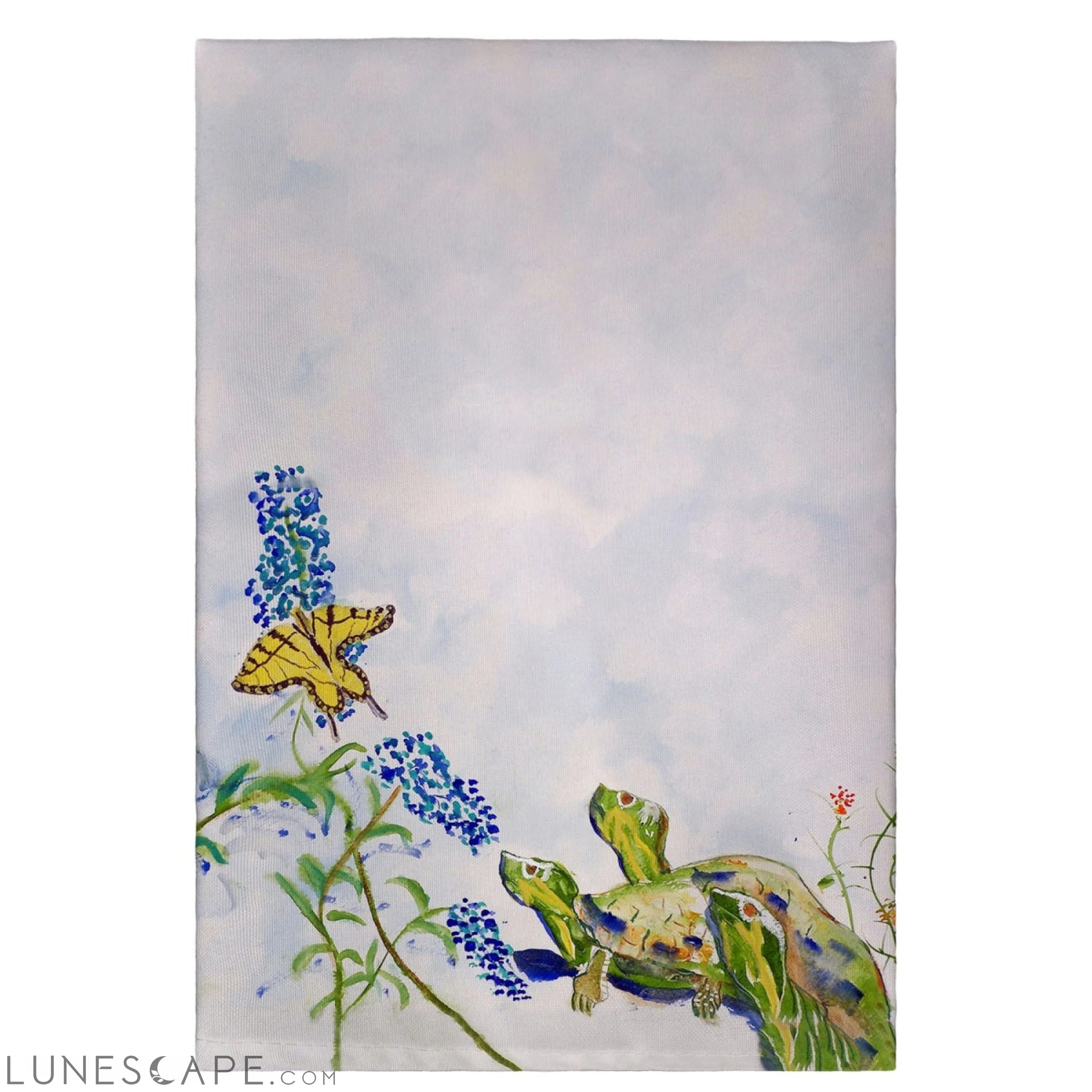 Betsy Drake Turtles & Butterfly Guest Towel - 20 x 20 in. LUNESCAPE