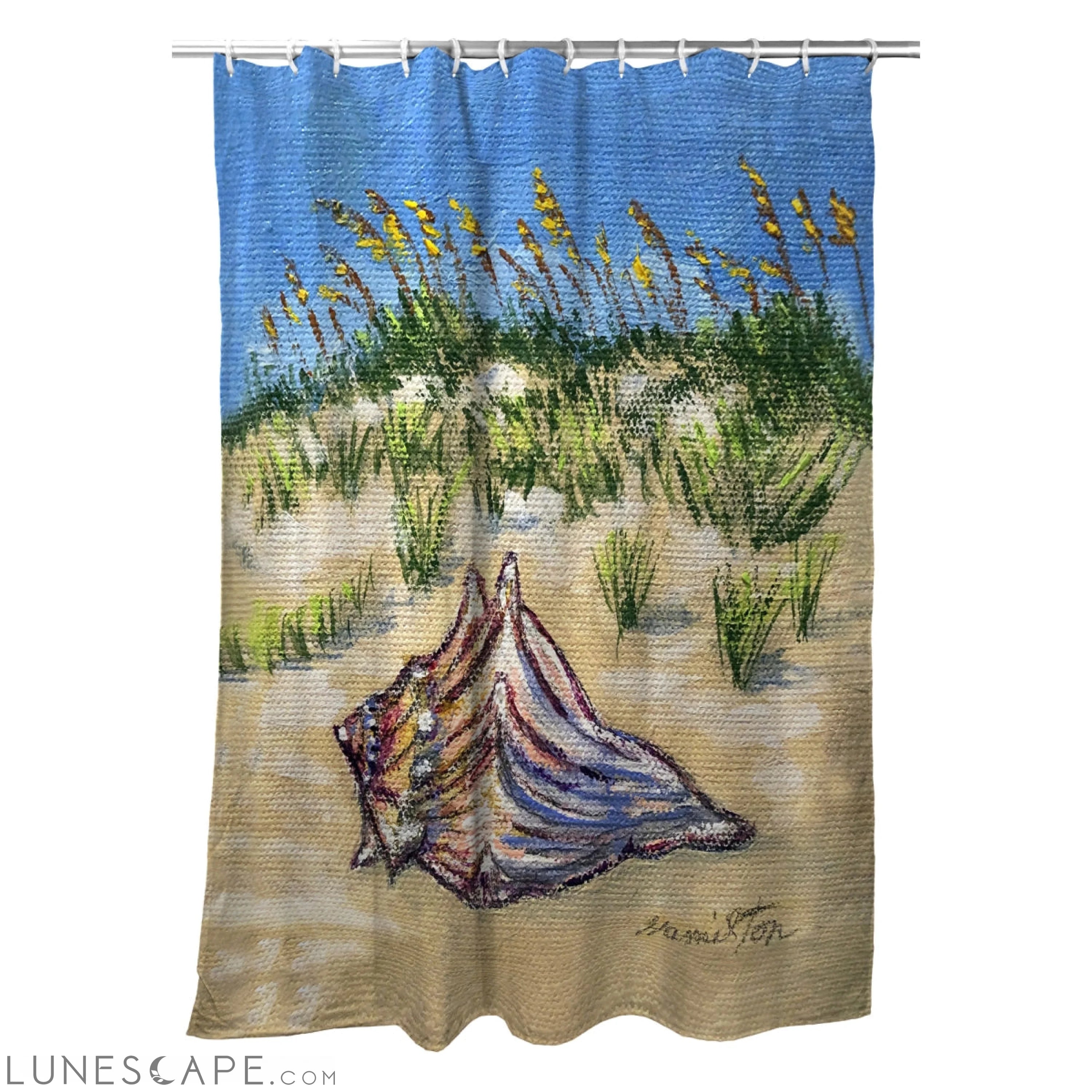 Betsydrake SH1167 71 x 74 in. Conch Found Shower Curtain LUNESCAPE