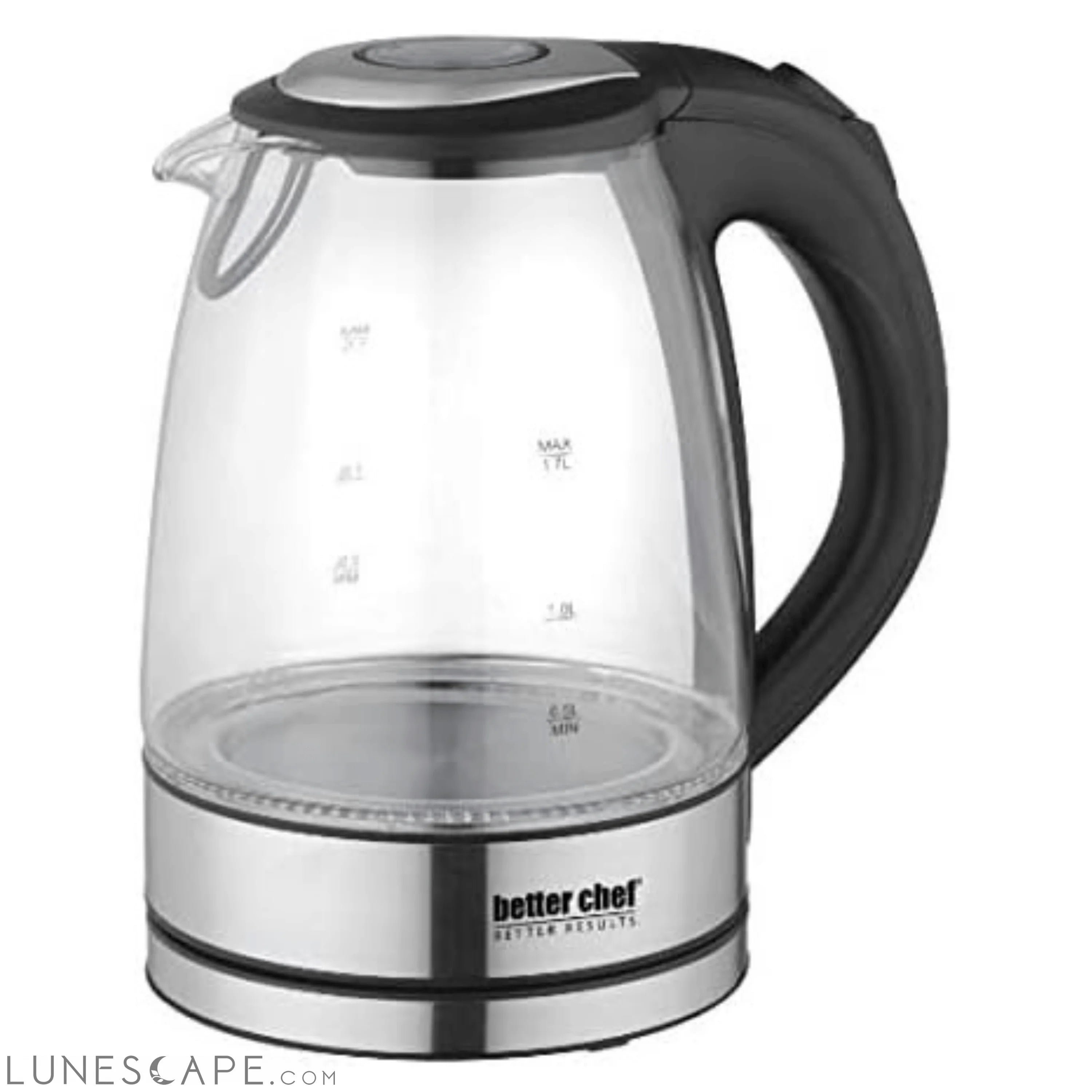 Better Chef 1500W 7-Cup Cordless Electric Borosilicate Glass Kettle LUNESCAPE