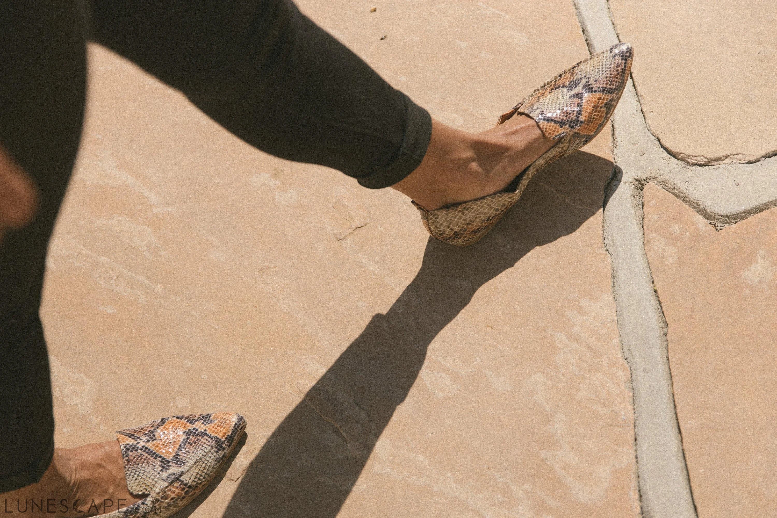 Bexley Flat Loafers - Brown Python LUNESCAPE