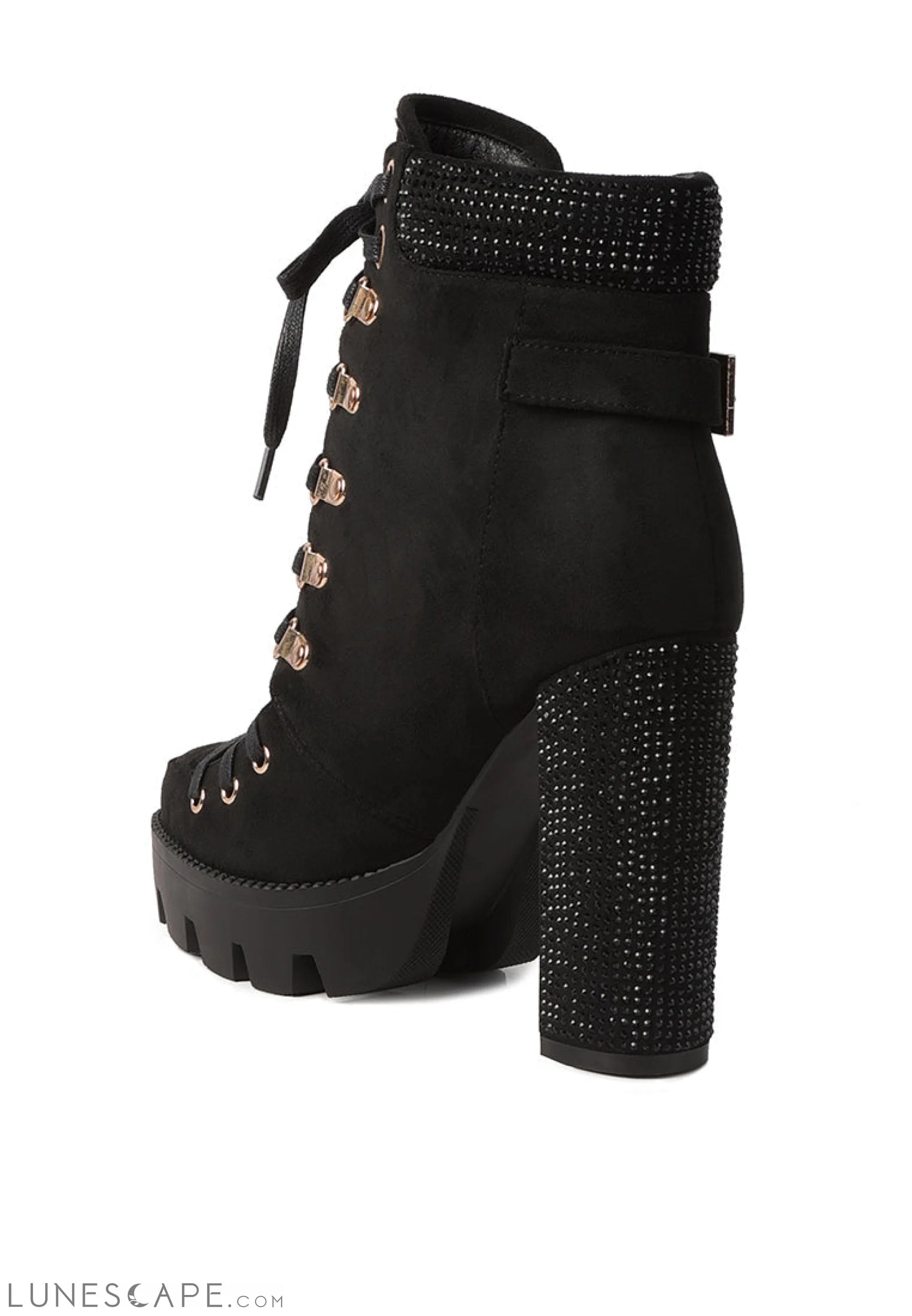 Birch Block Heeled Ankle Boots LUNESCAPE