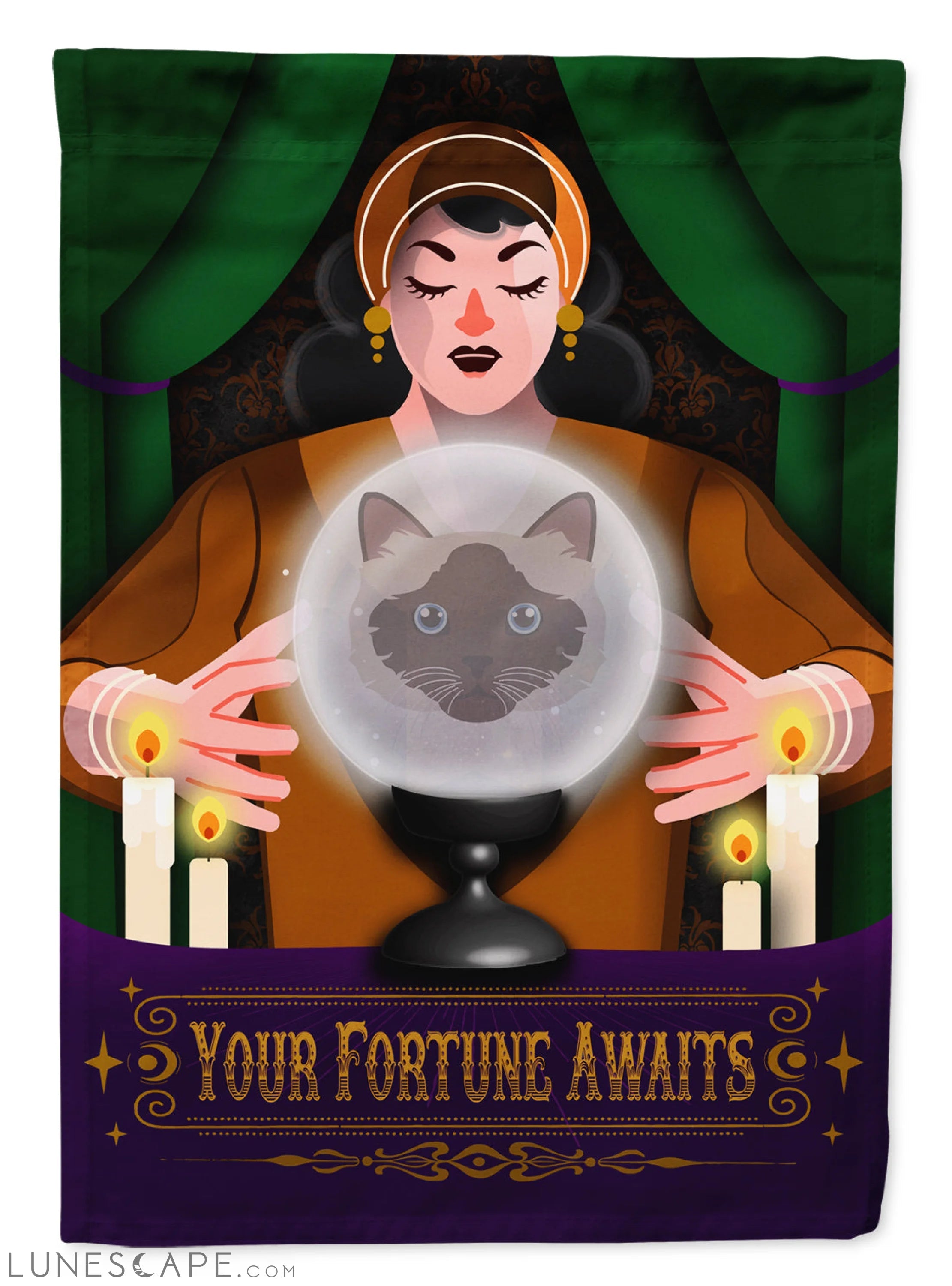 Birman Cat Halloween Garden Flag LUNESCAPE