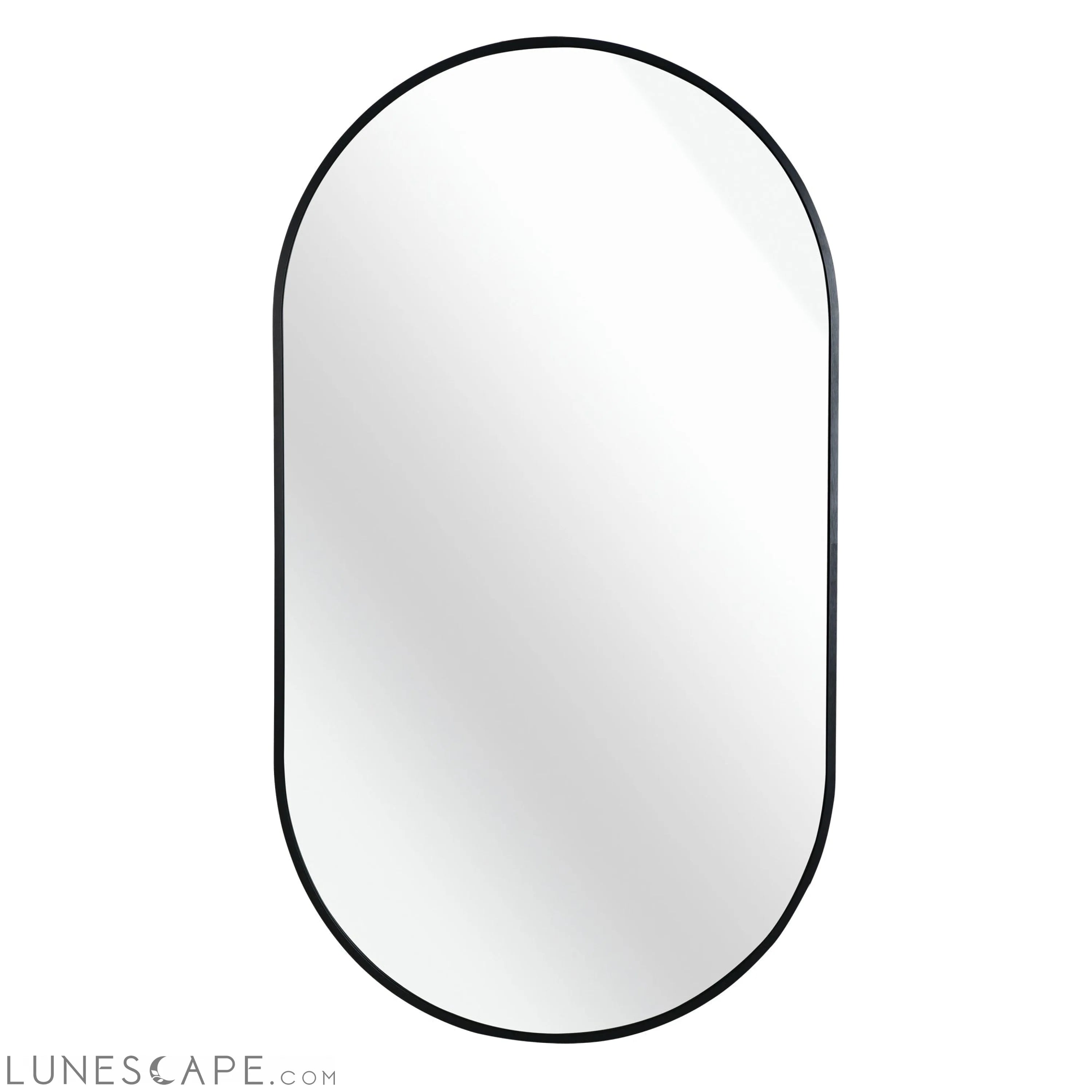 Black 20 x 28 Inch Metal Oval Mirror LUNESCAPE