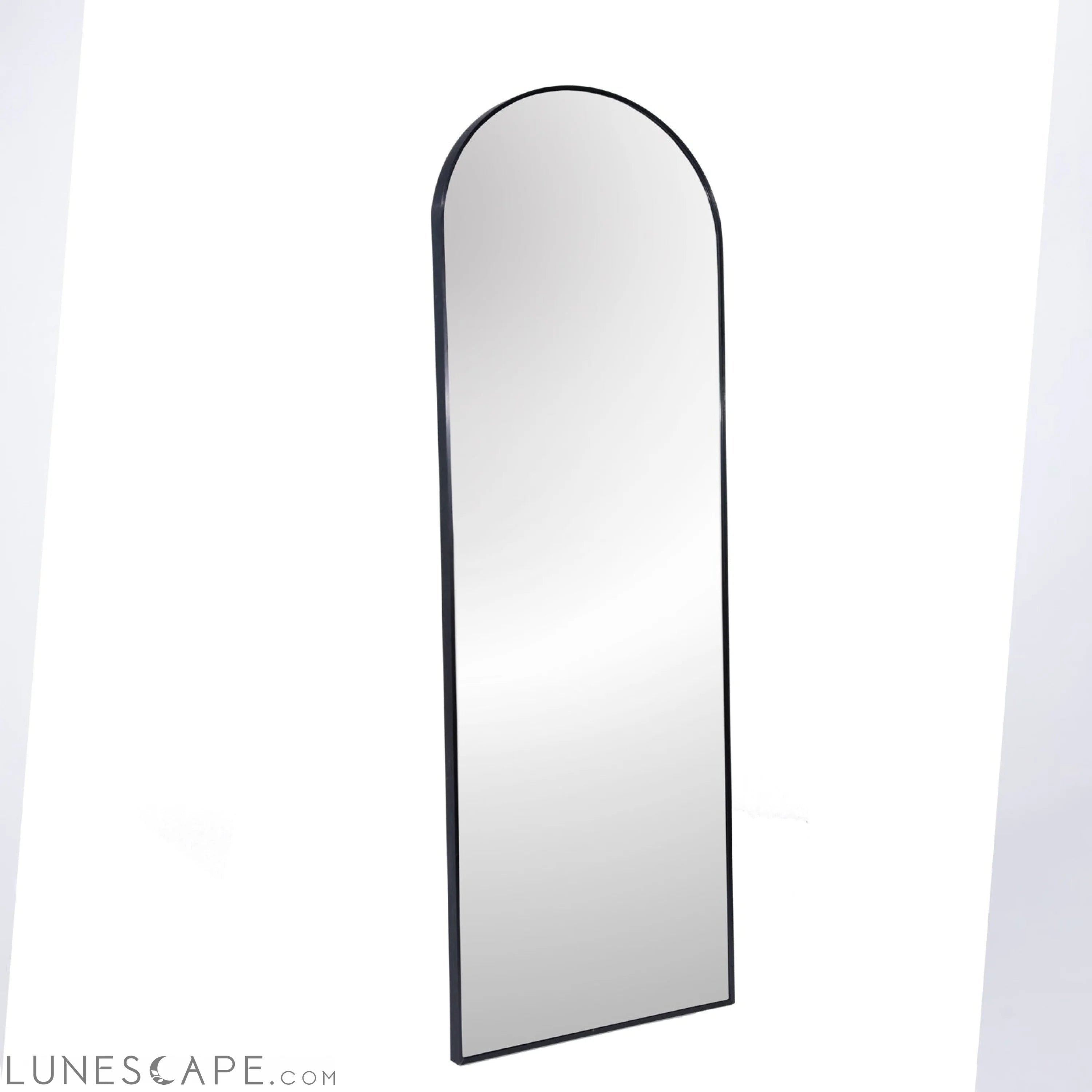 Black 63x20 inch metal arch stand full length mirror LUNESCAPE