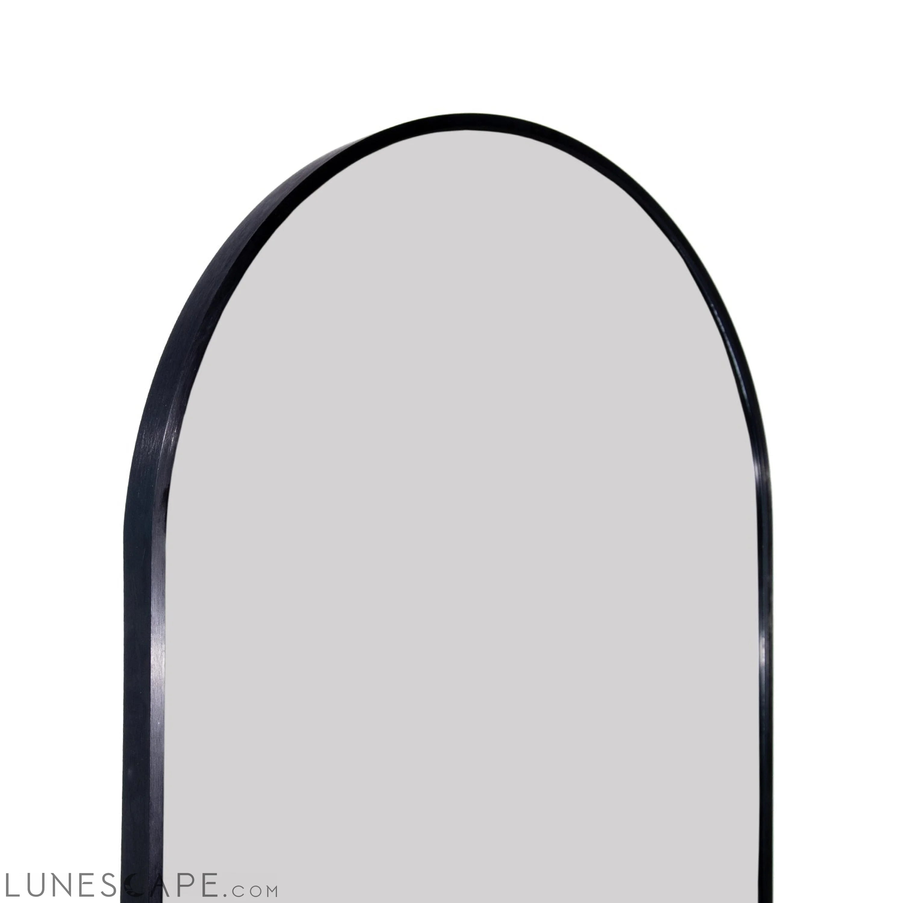 Black 63x20 inch metal arch stand full length mirror LUNESCAPE