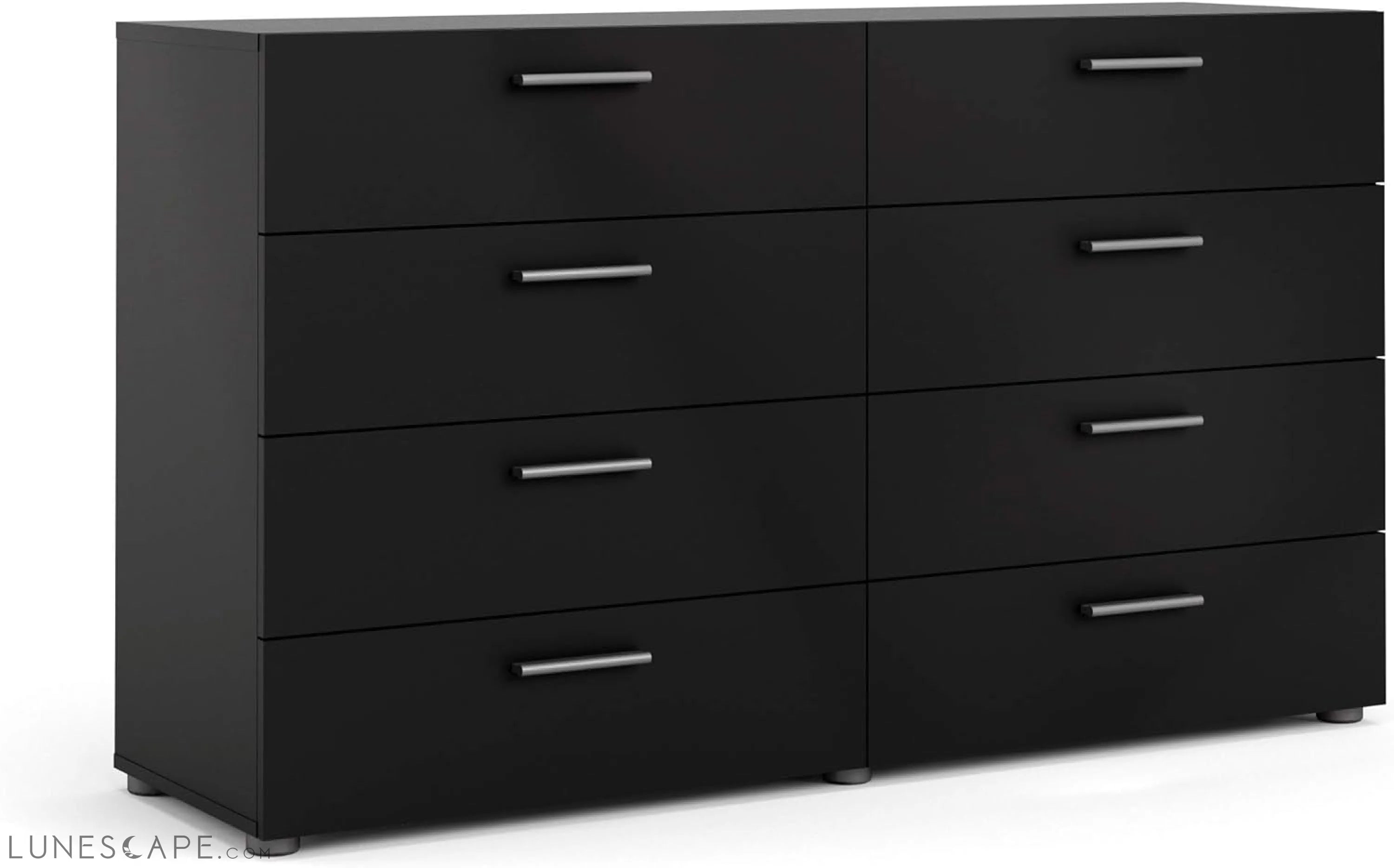 Black 8-Drawer Dresser for Bedroom LUNESCAPE