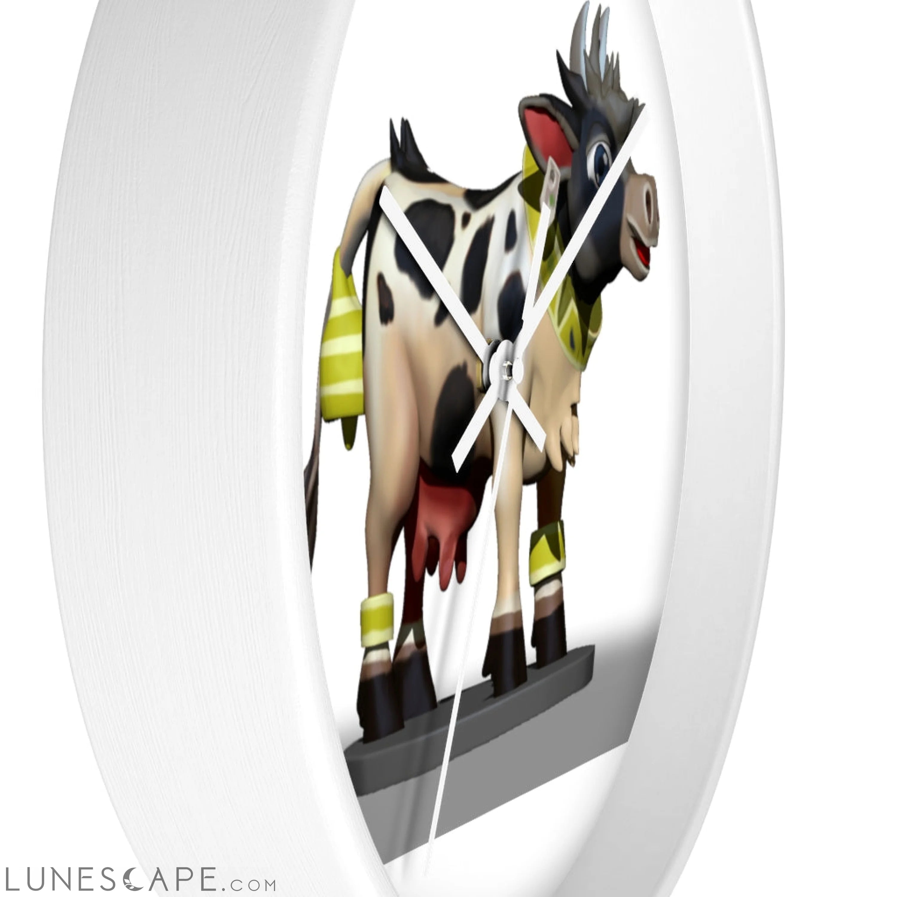 Black and White Cow Wall clock LUNESCAPE