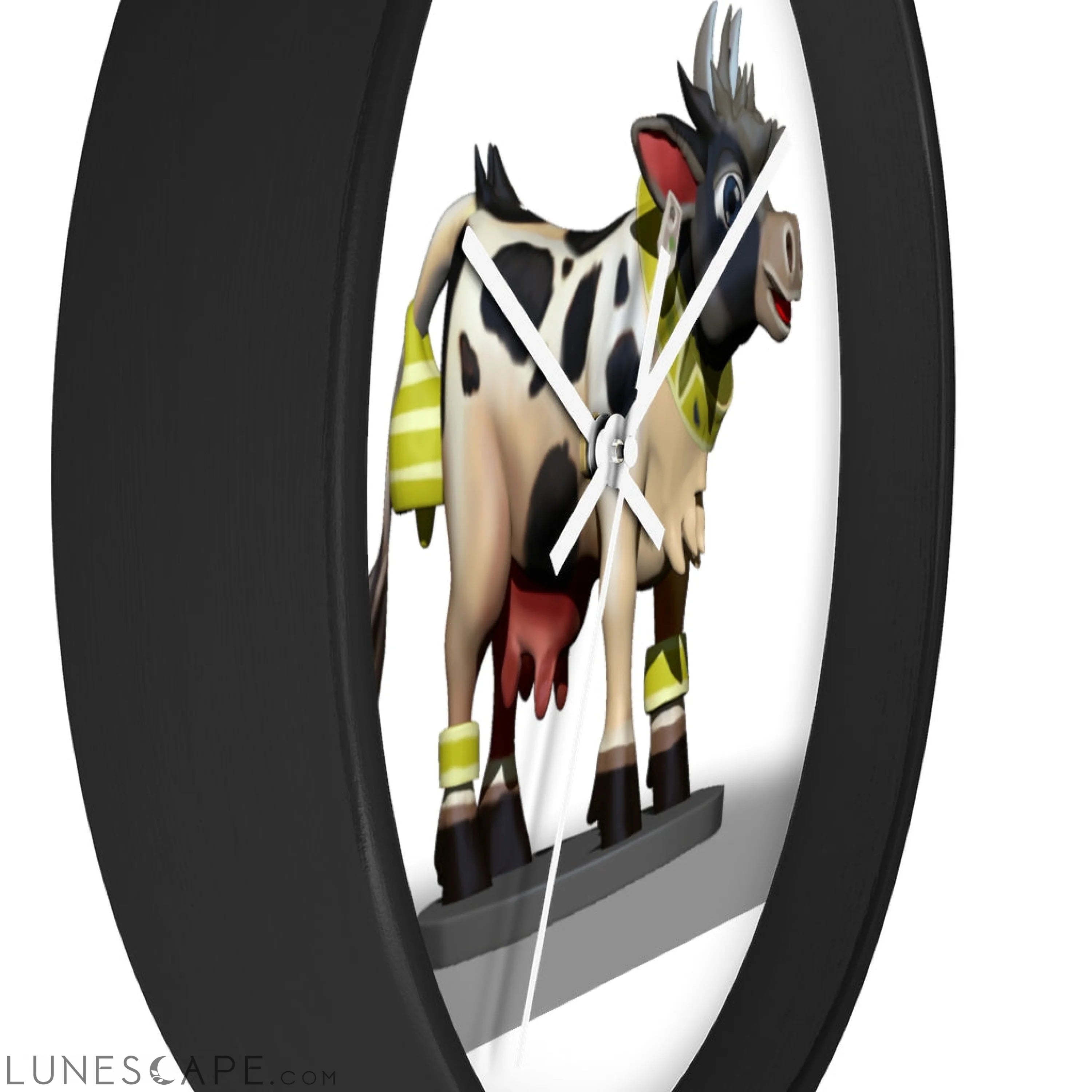 Black and White Cow Wall clock LUNESCAPE