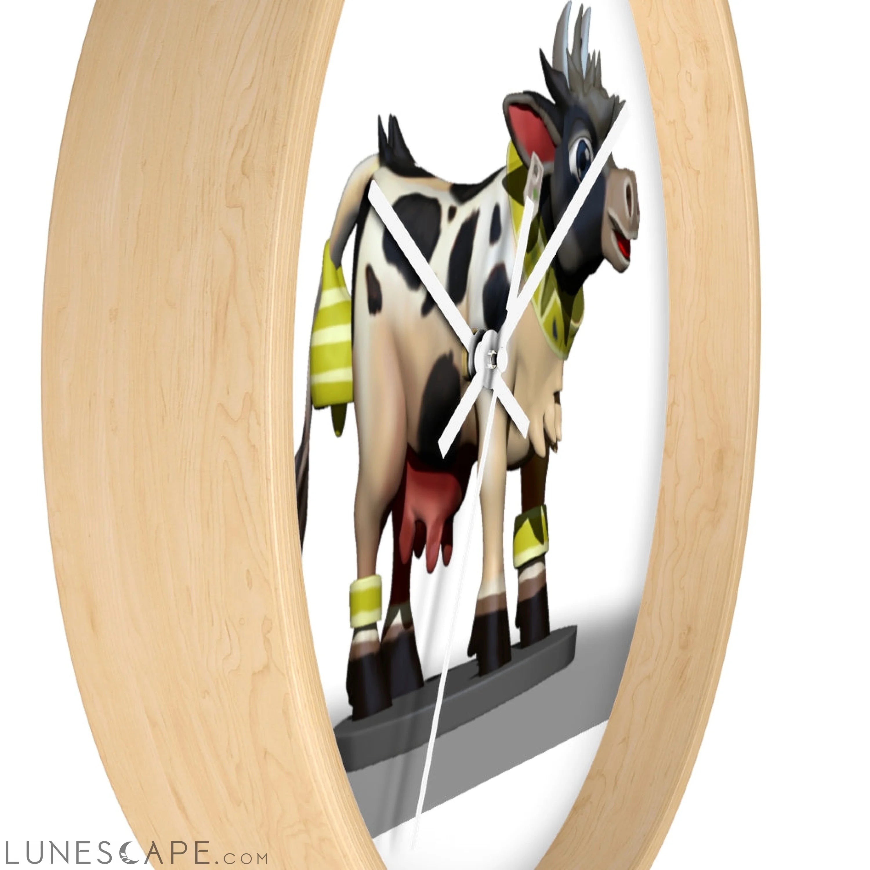 Black and White Cow Wall clock LUNESCAPE