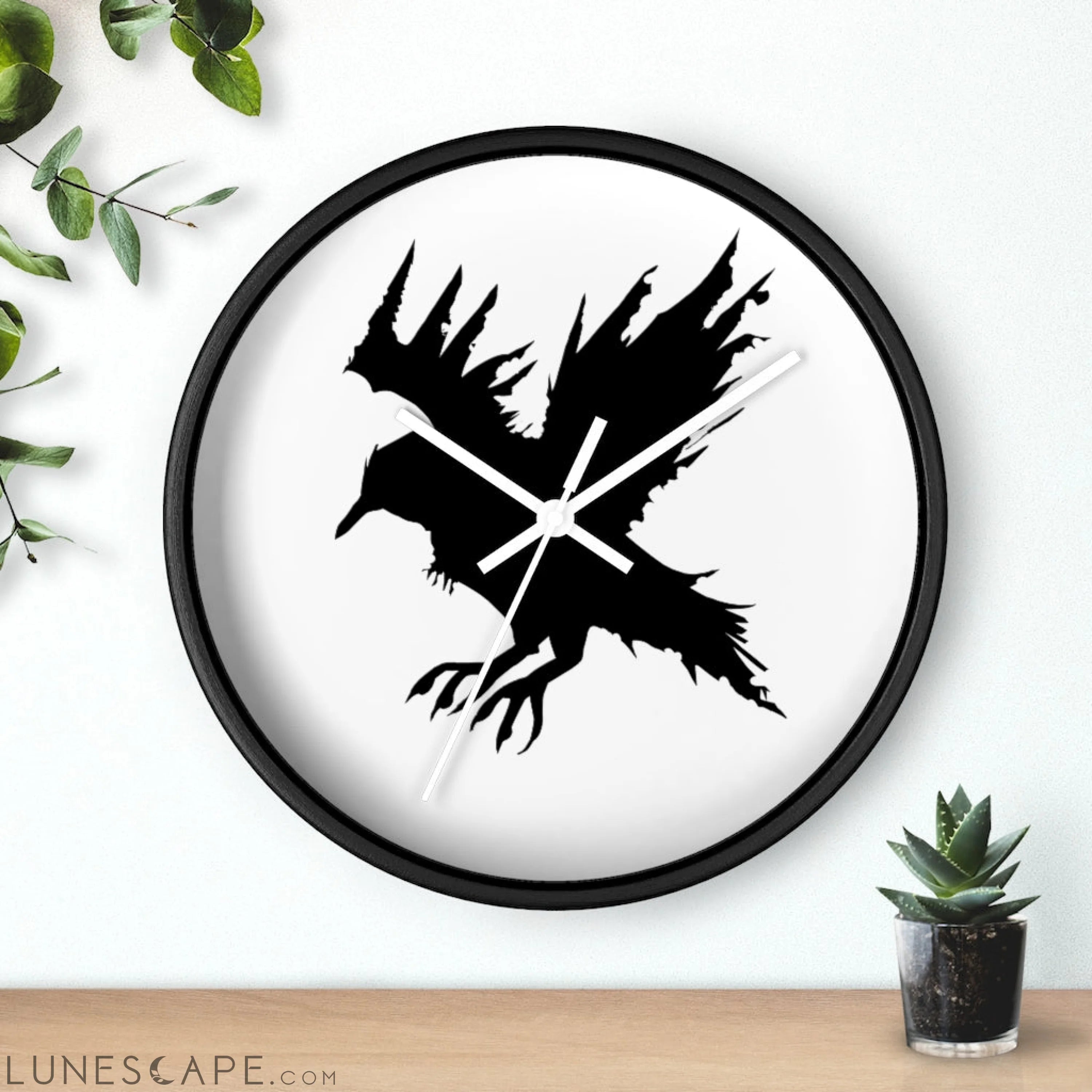 Black Crow Wall clock LUNESCAPE